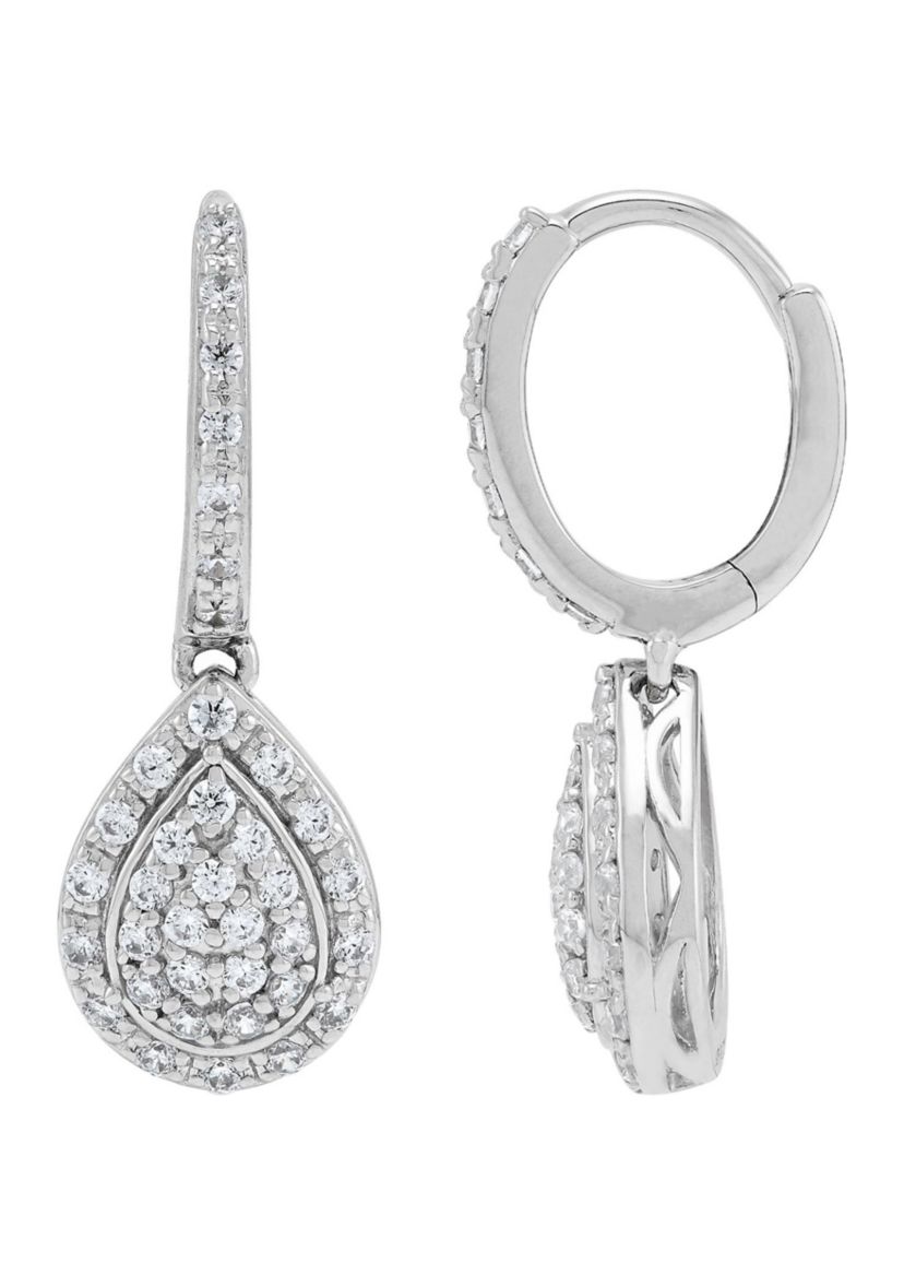 1/2 ct. t.w. Lab Grown Diamond Hoop Earrings in Sterling Silver