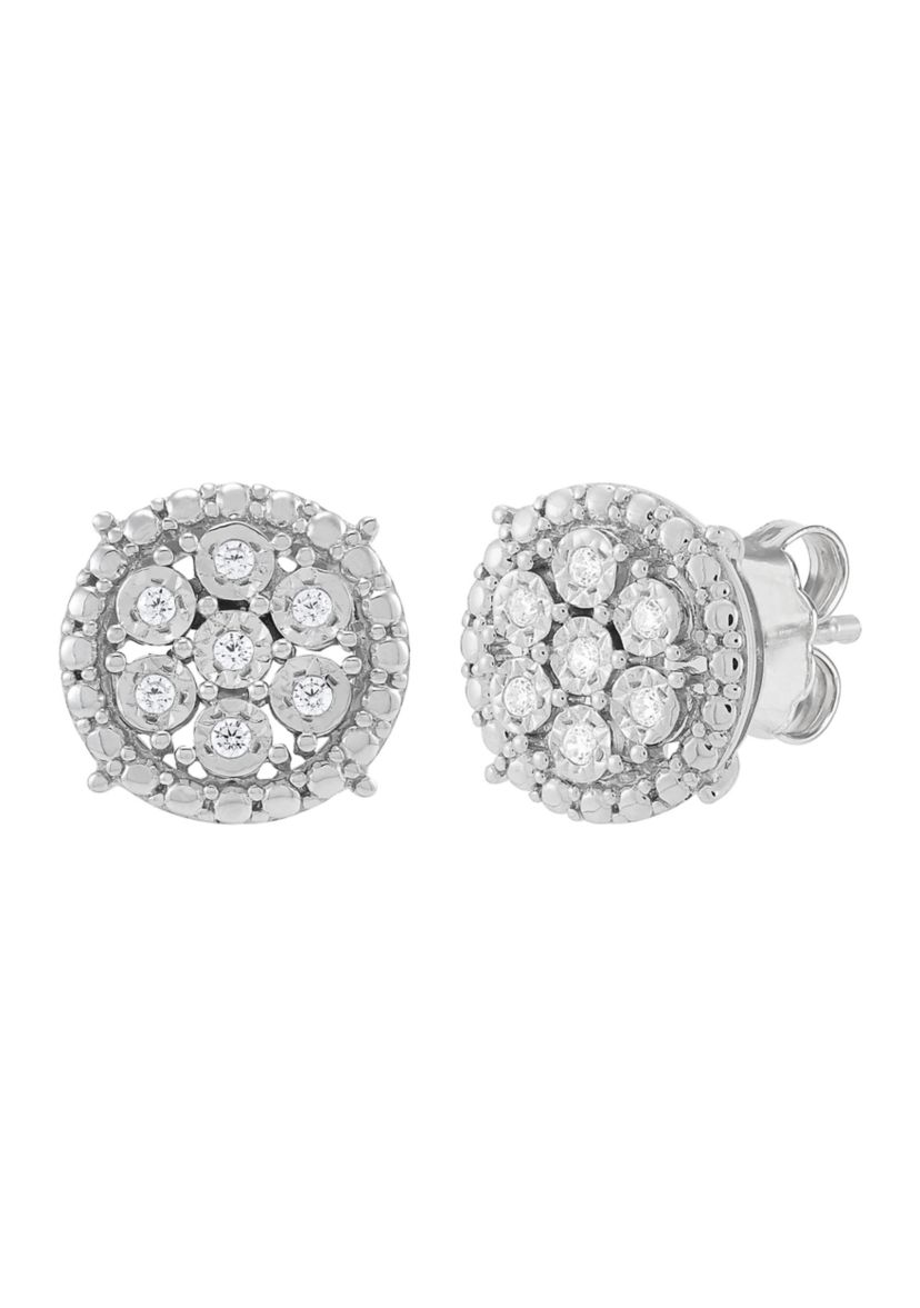 1/10 ct. t.w. Lab Grown Diamond Stud Earrings in Sterling Silver 