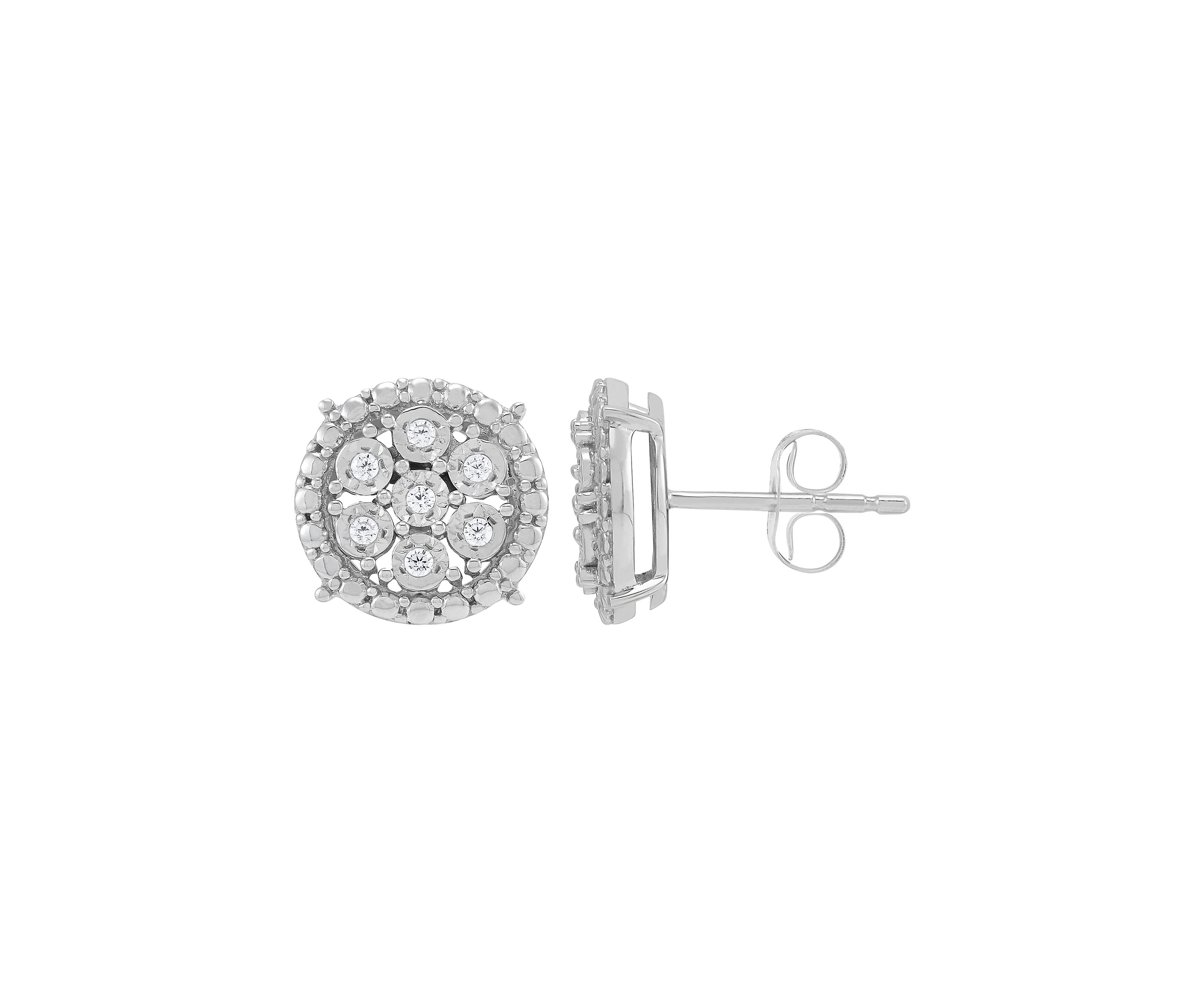 1/10 ct. t.w. Lab Grown Diamond Stud Earrings in Sterling Silver 