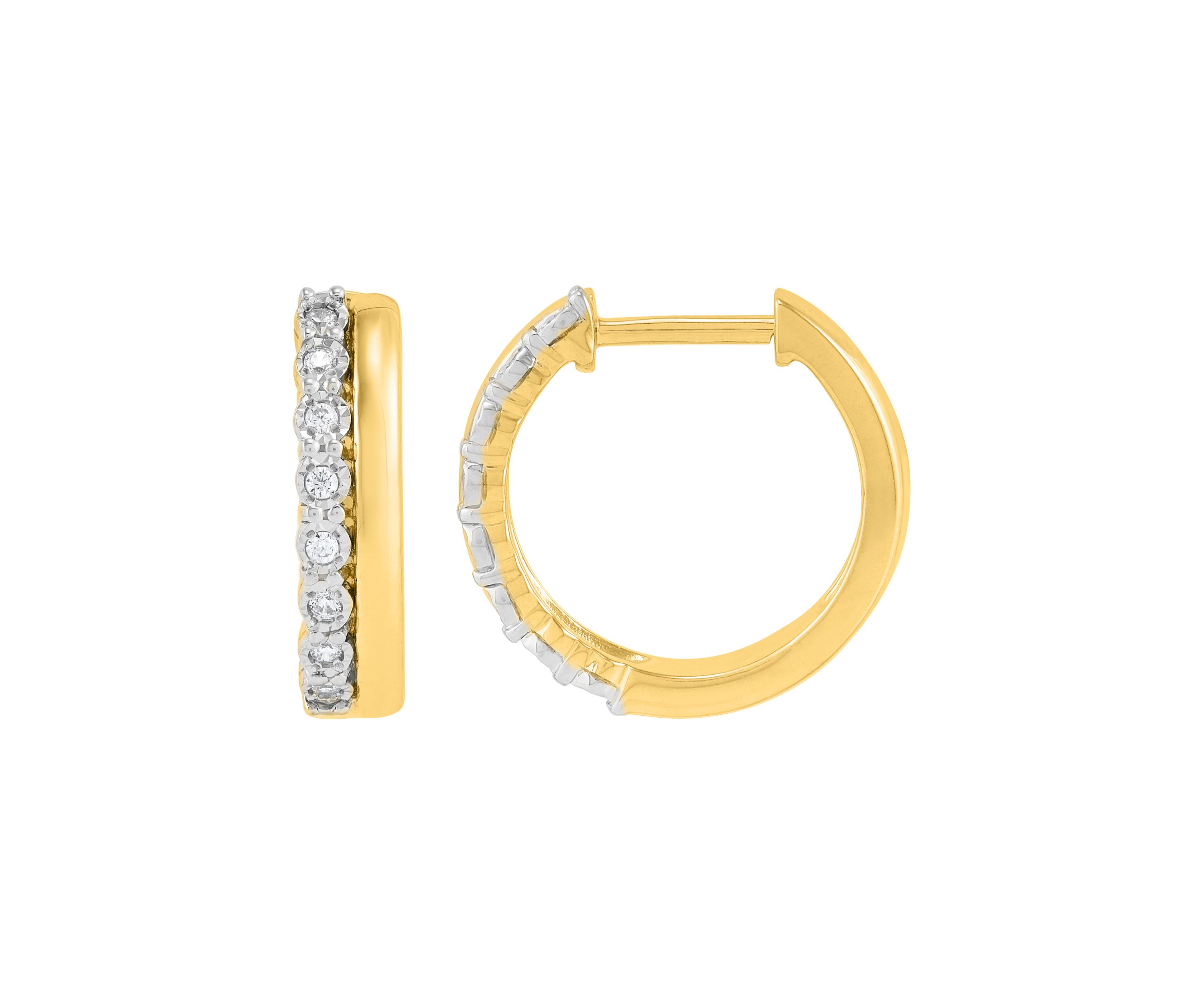  1/10 ct. t.w. Lab Grown Diamond Hoop Earrings - Gold over Silver