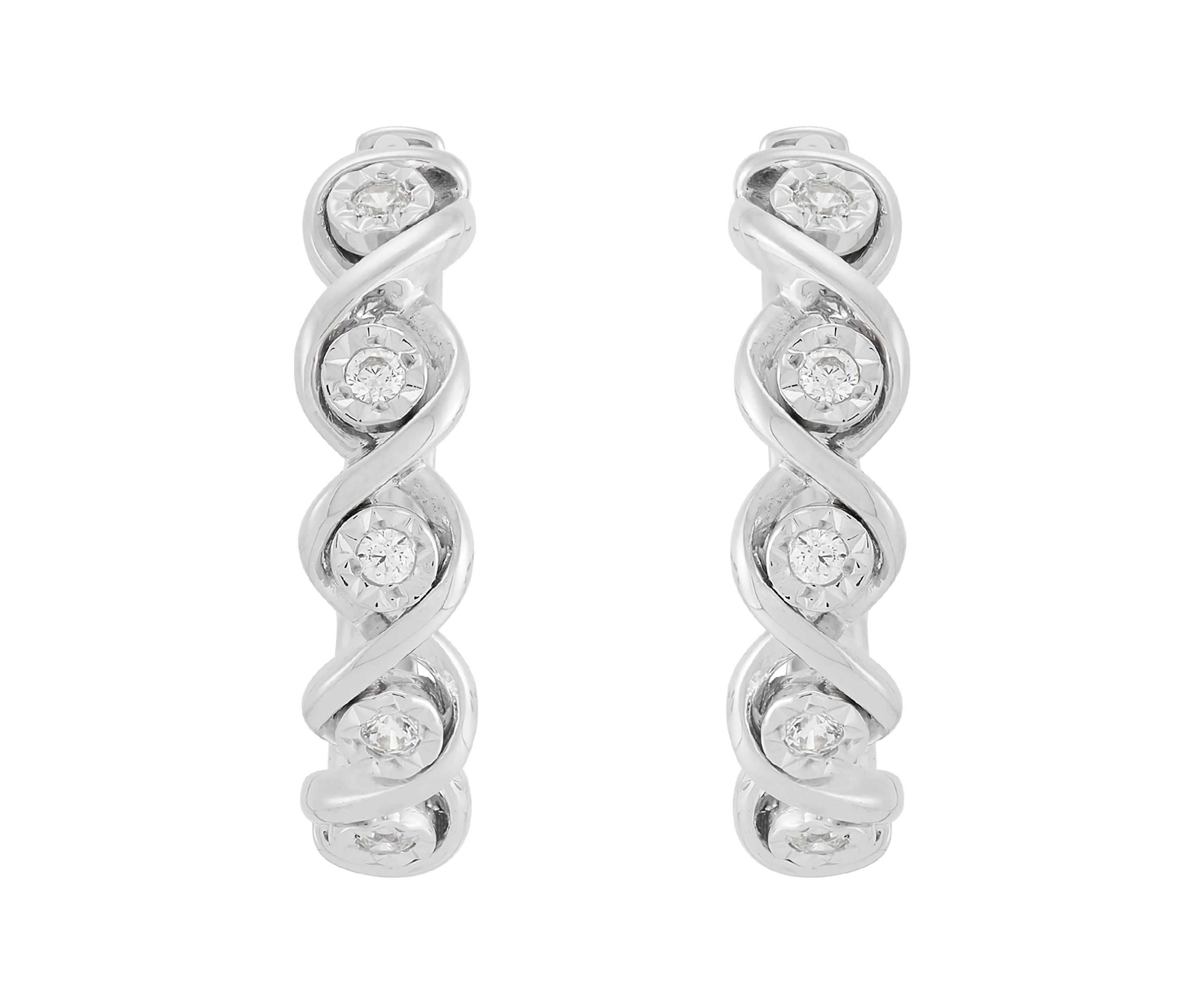 1/10 ct. t.w. Lab Grown Diamond Hoop Earrings in Sterling Silver