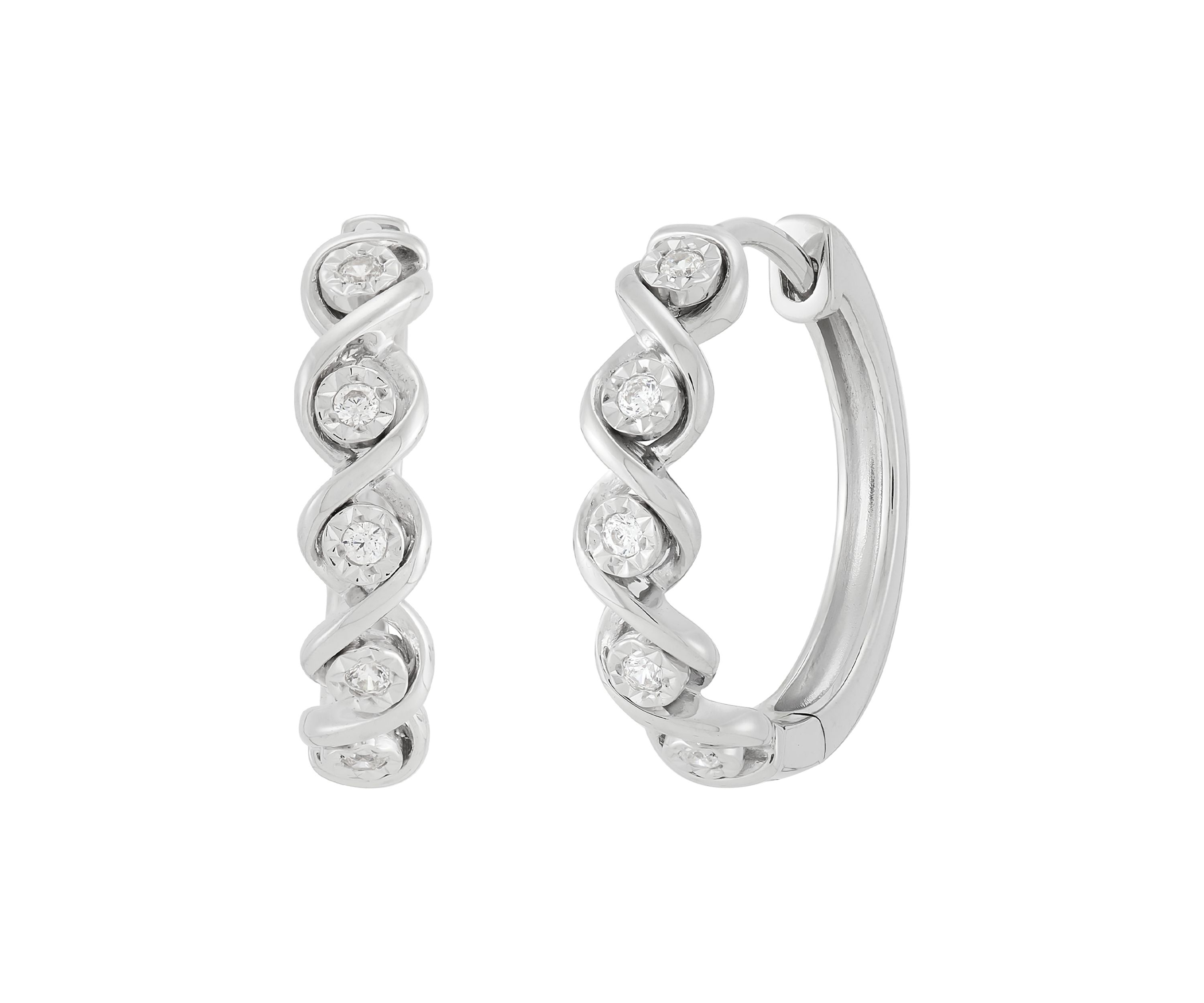 1/10 ct. t.w. Lab Grown Diamond Hoop Earrings in Sterling Silver