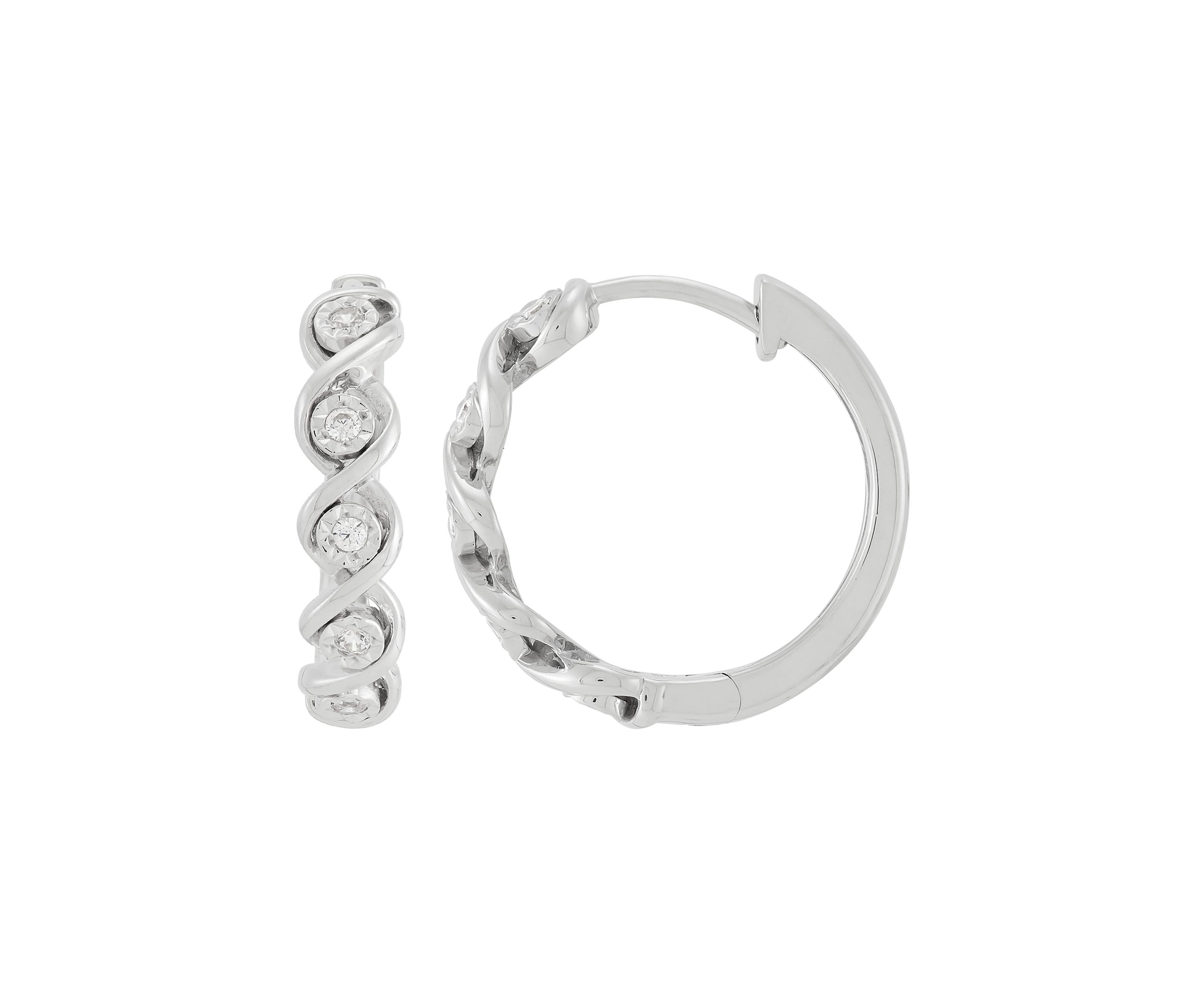 1/10 ct. t.w. Lab Grown Diamond Hoop Earrings in Sterling Silver