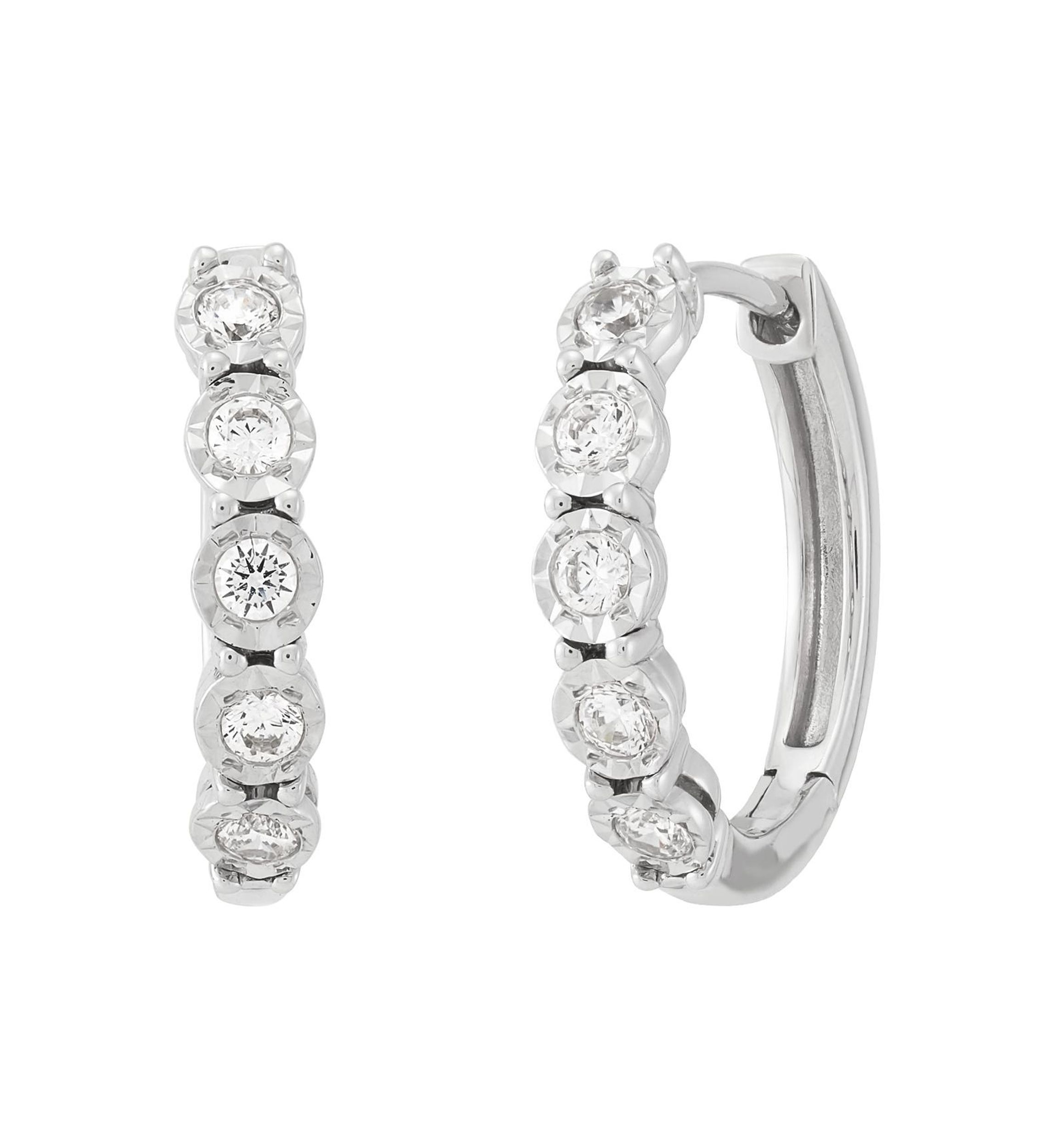 1/4 ct. t.w. Lab Grown Diamond Hoop Earrings in Sterling Silver