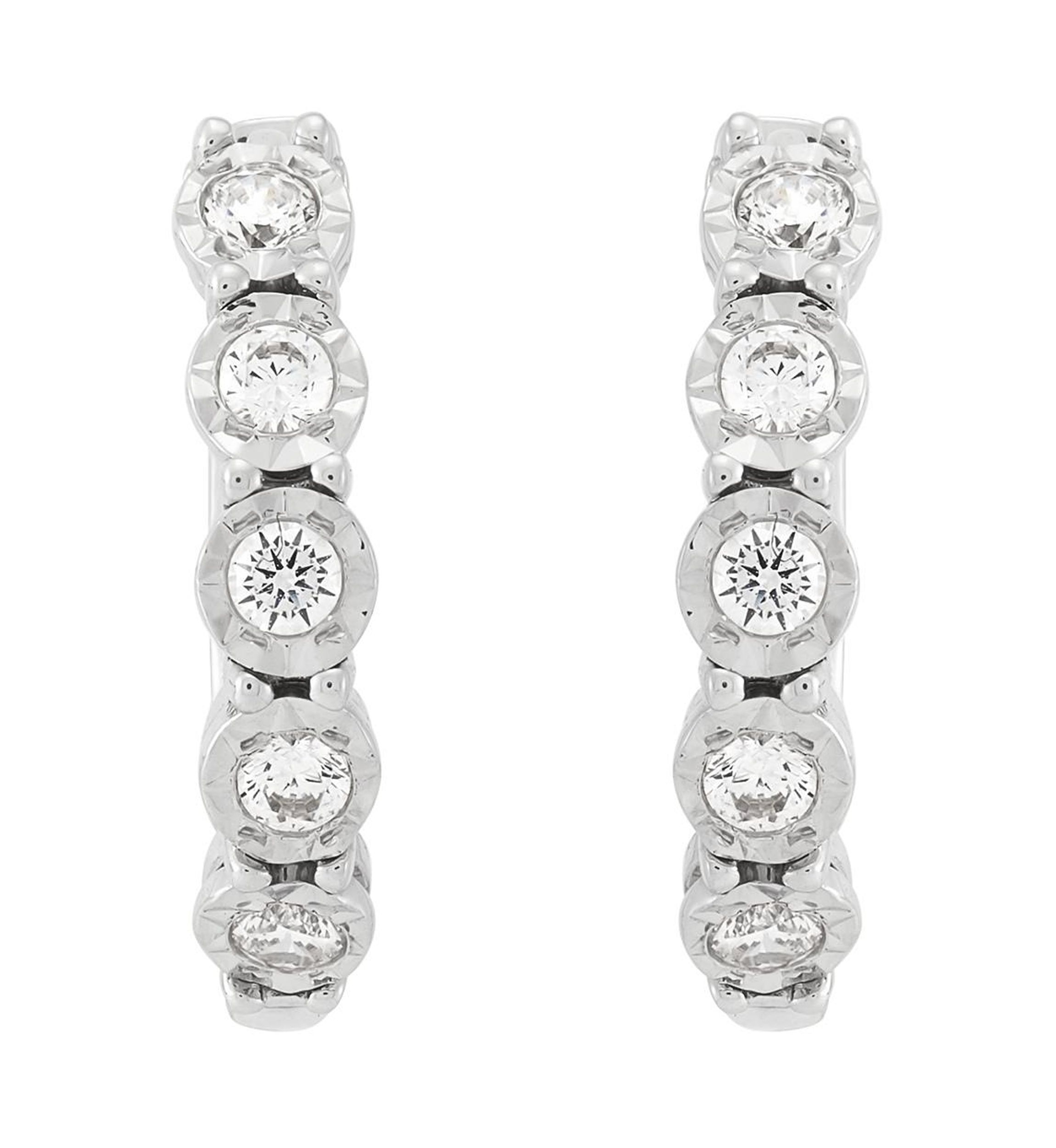 1/4 ct. t.w. Lab Grown Diamond Hoop Earrings in Sterling Silver
