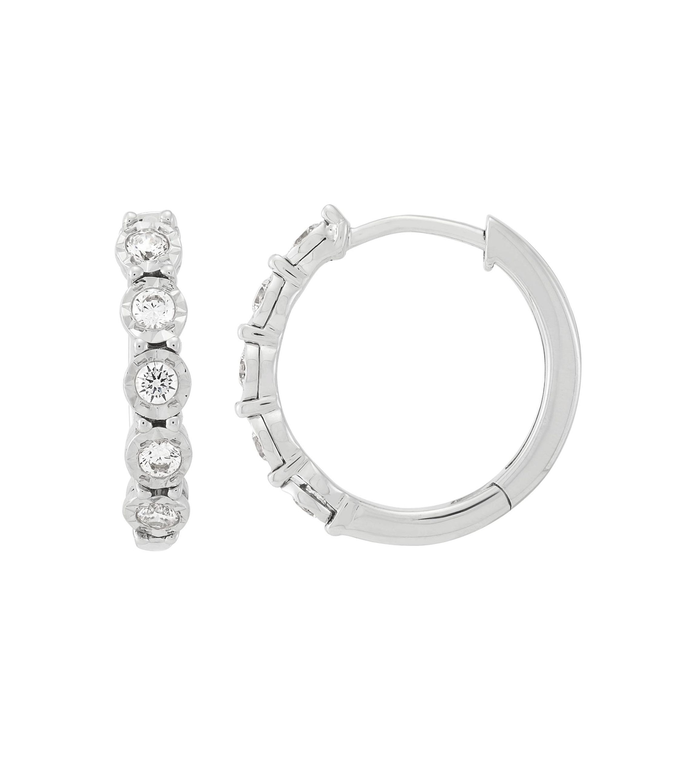 1/4 ct. t.w. Lab Grown Diamond Hoop Earrings in Sterling Silver