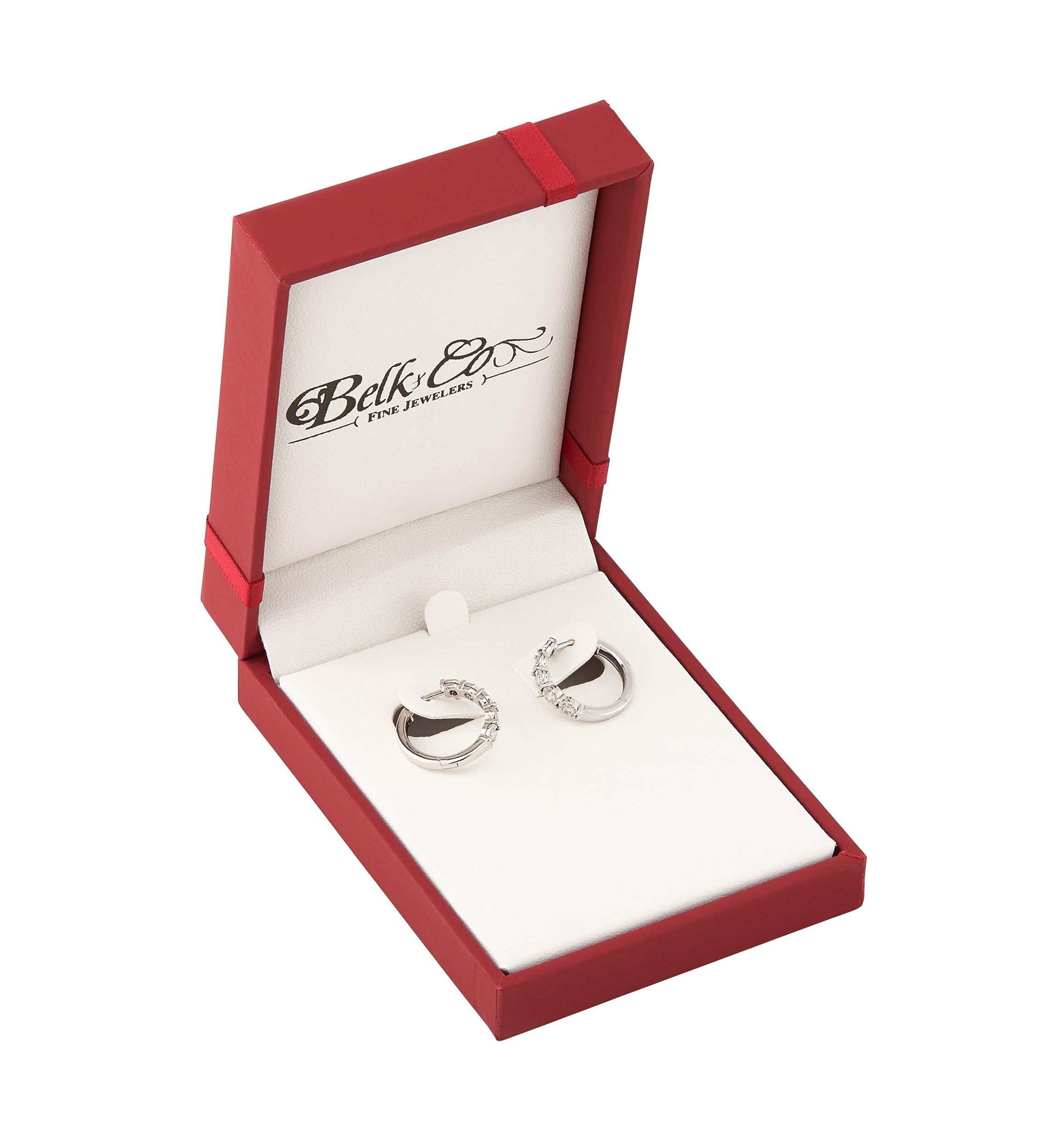 1/4 ct. t.w. Lab Grown Diamond Hoop Earrings in Sterling Silver
