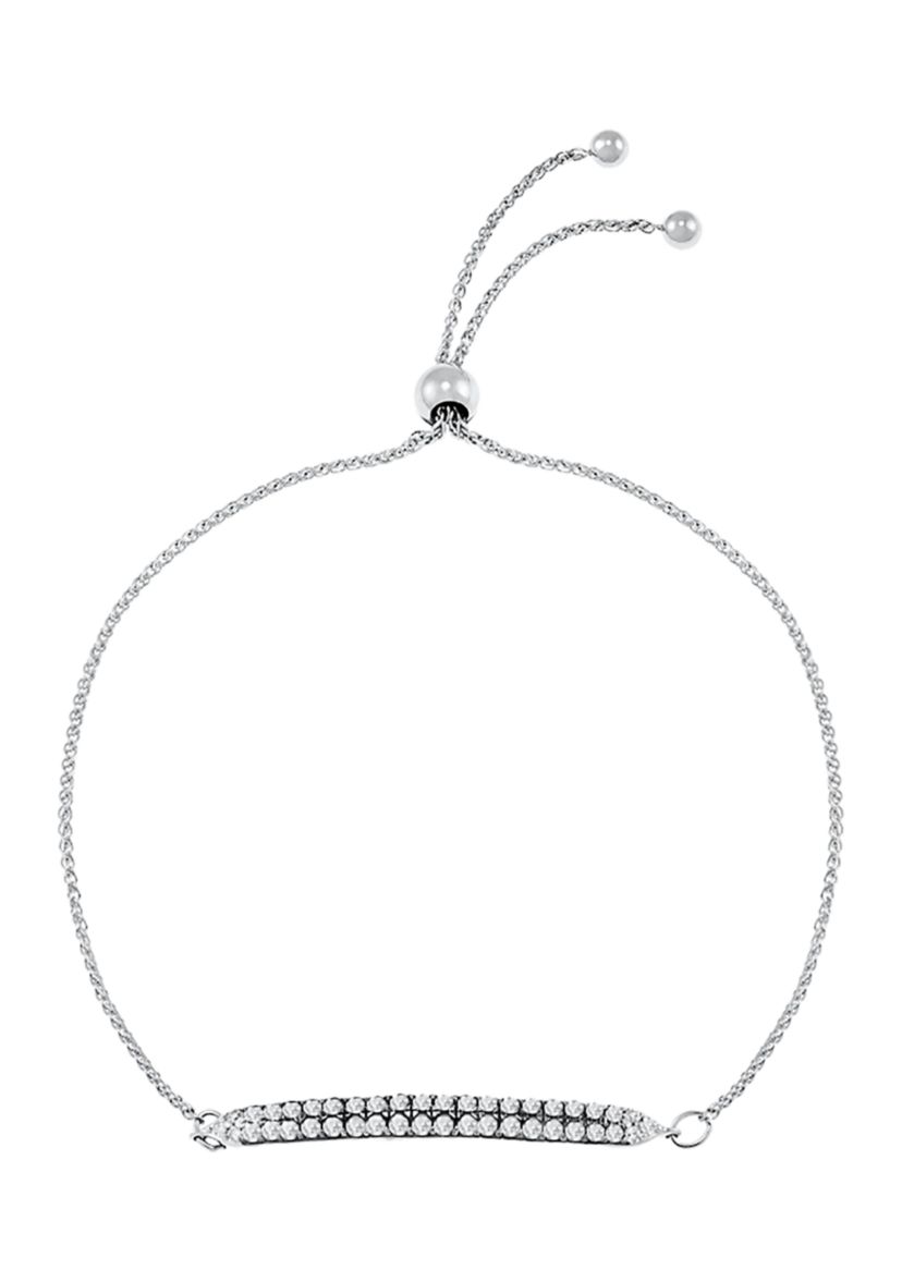 1/2 ct. t.w. Diamond Bolo Bracelet in 10K White Gold