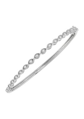 Belk & Co 1/2 ct. t.w. Lab Grown Diamond Bangle Bracelet in Sterling Silver and 3K White Gold -  0729367691415