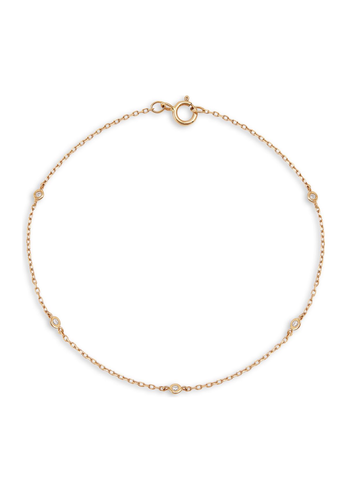 1/20 ct. t.w. Diamond Station Bracelet in 14K Yellow Gold