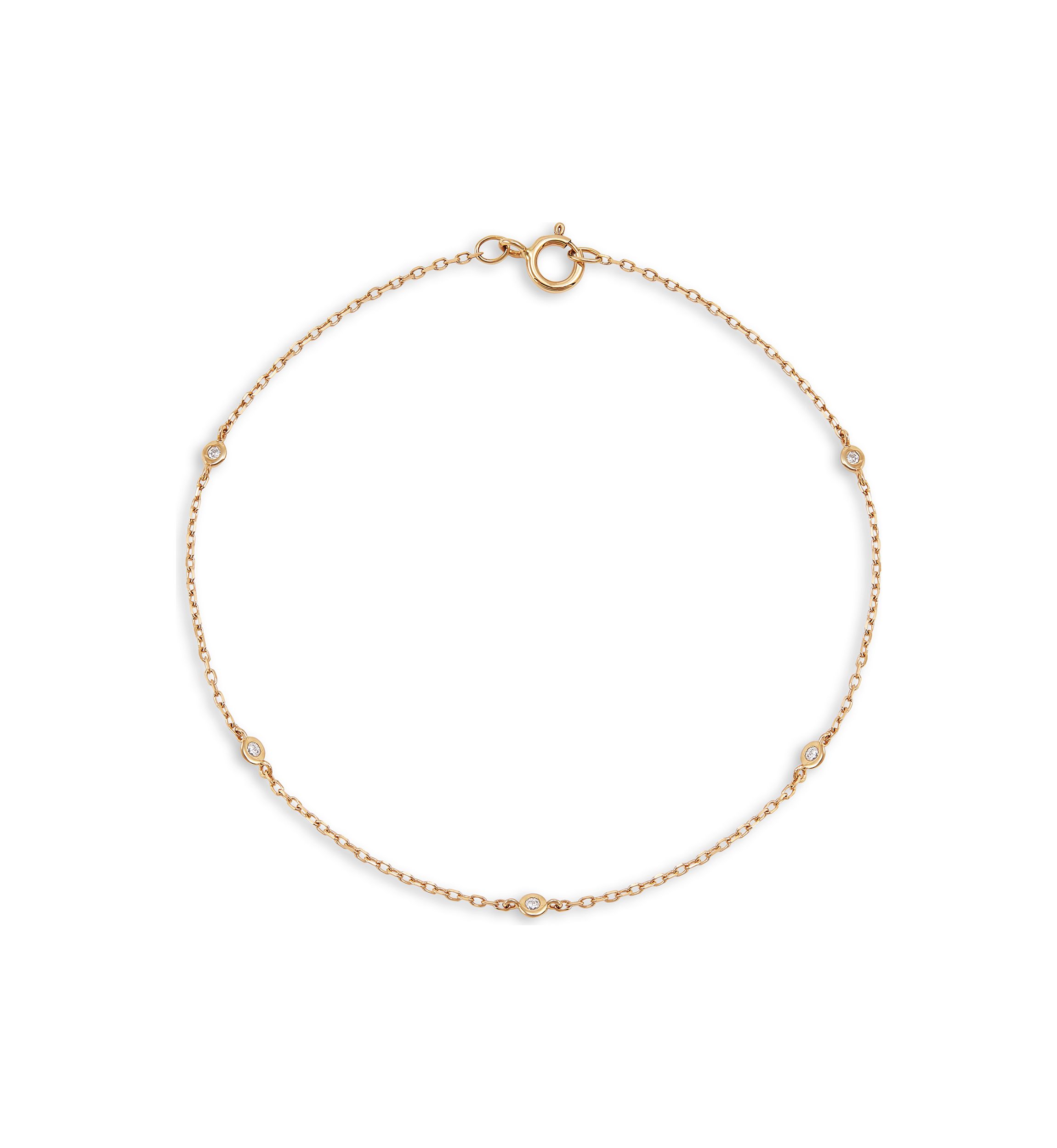 1/20 ct. t.w. Diamond Station Bracelet in 14K Yellow Gold