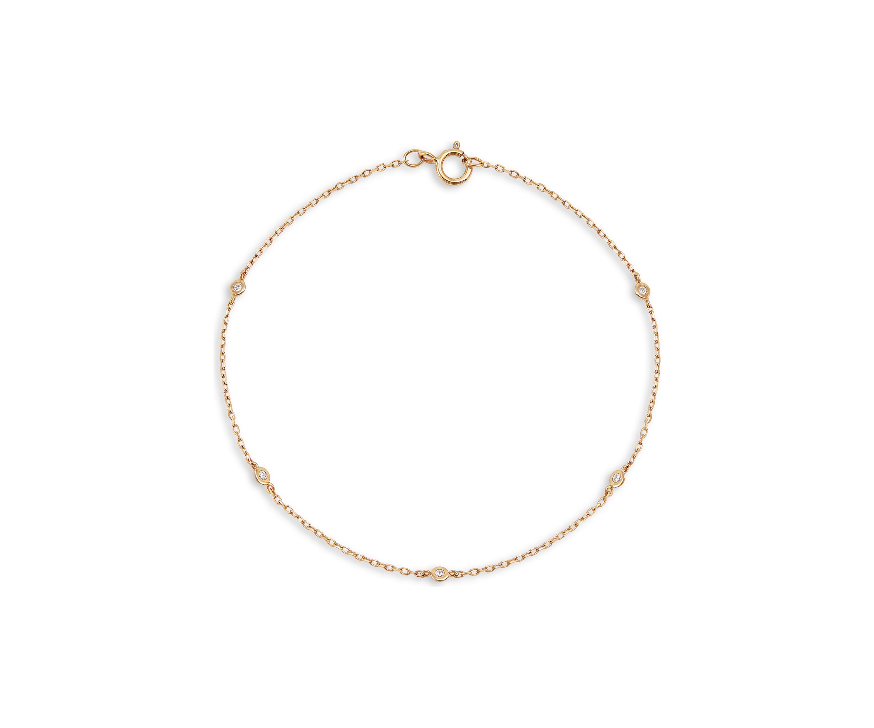 1/20 ct. t.w. Diamond Station Bracelet in 14K Yellow Gold