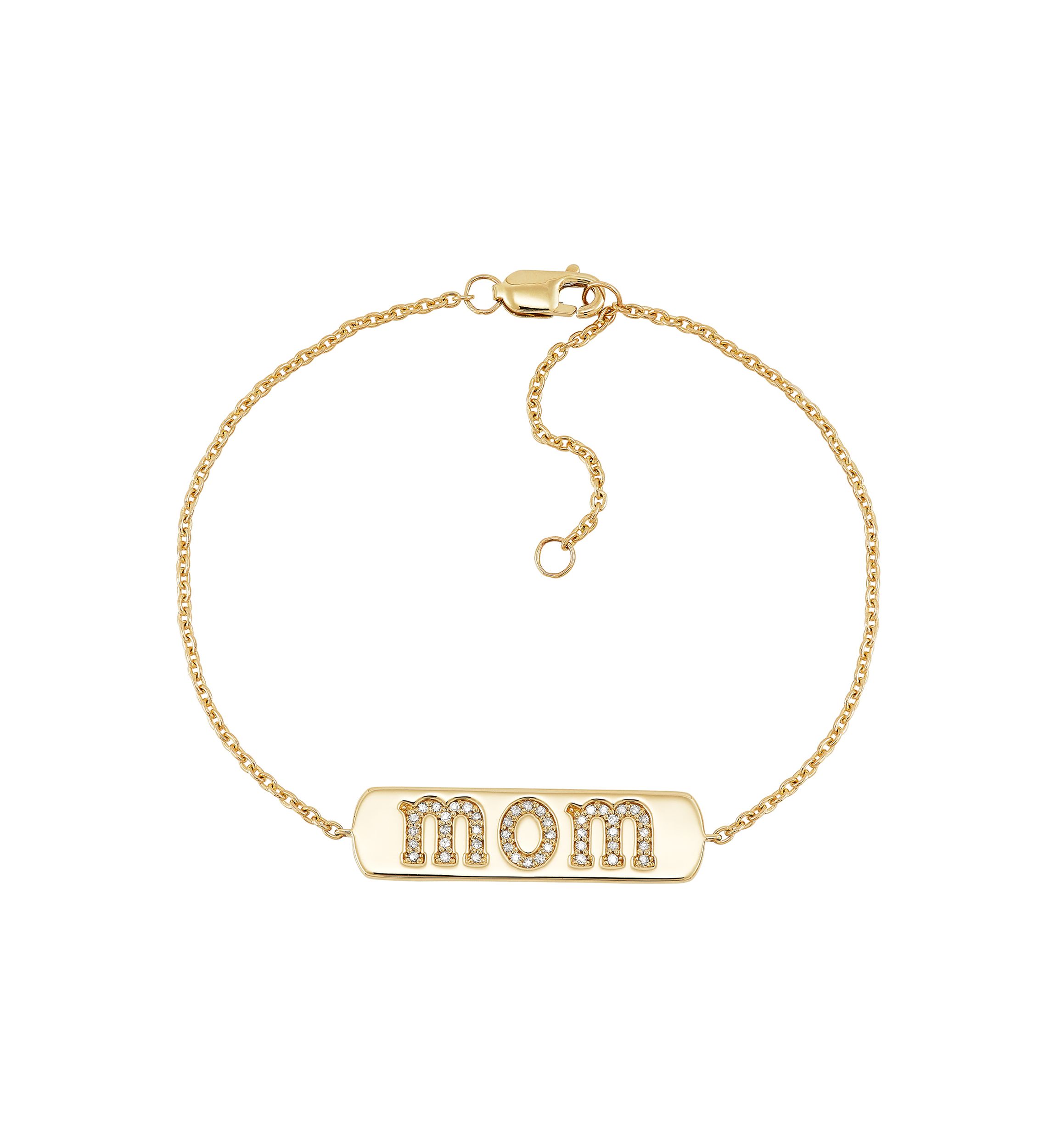 1/10 ct. t.w. Diamond Mom Bracelet in 14K Yellow Gold