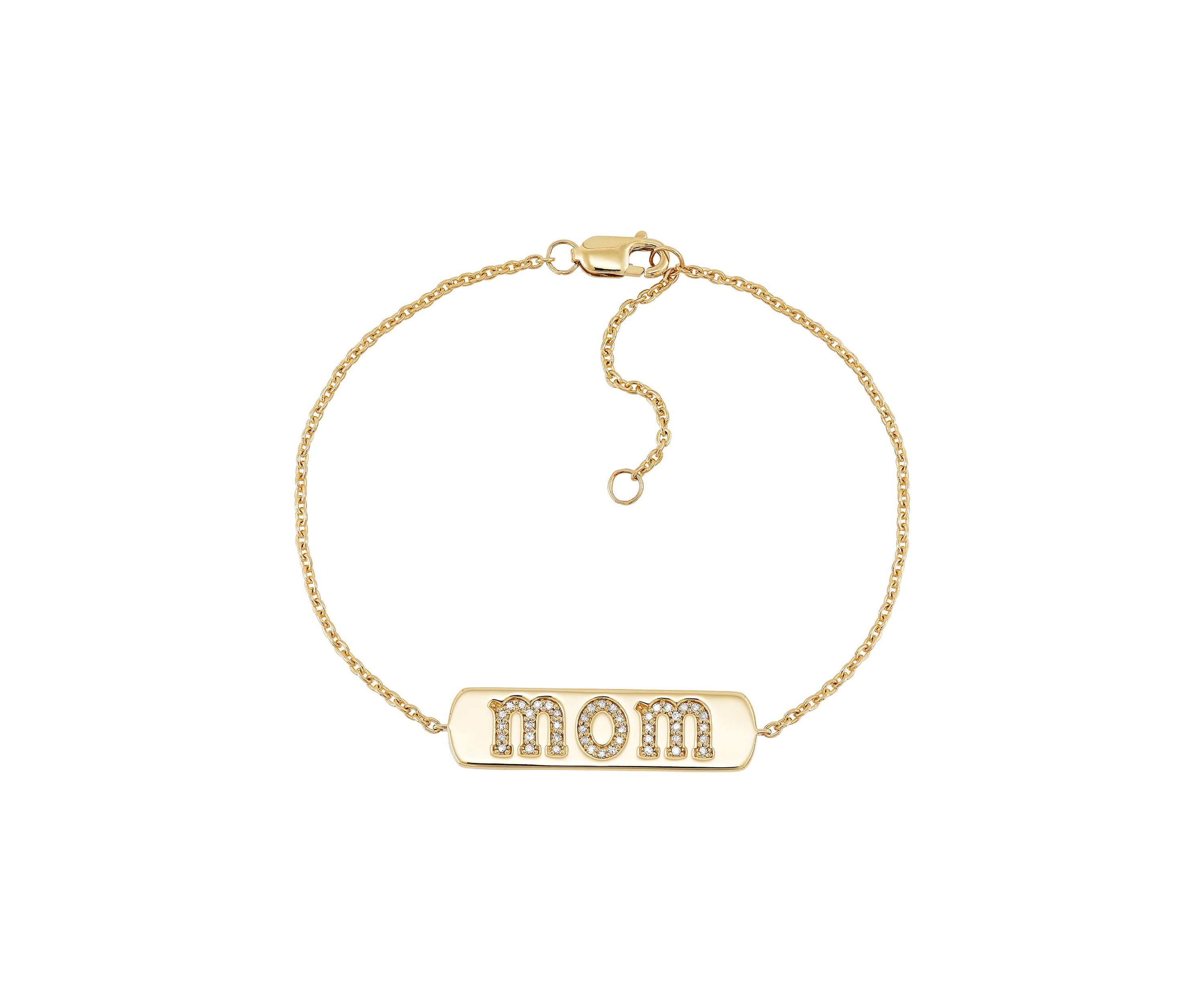 1/10 ct. t.w. Diamond Mom Bracelet in 14K Yellow Gold