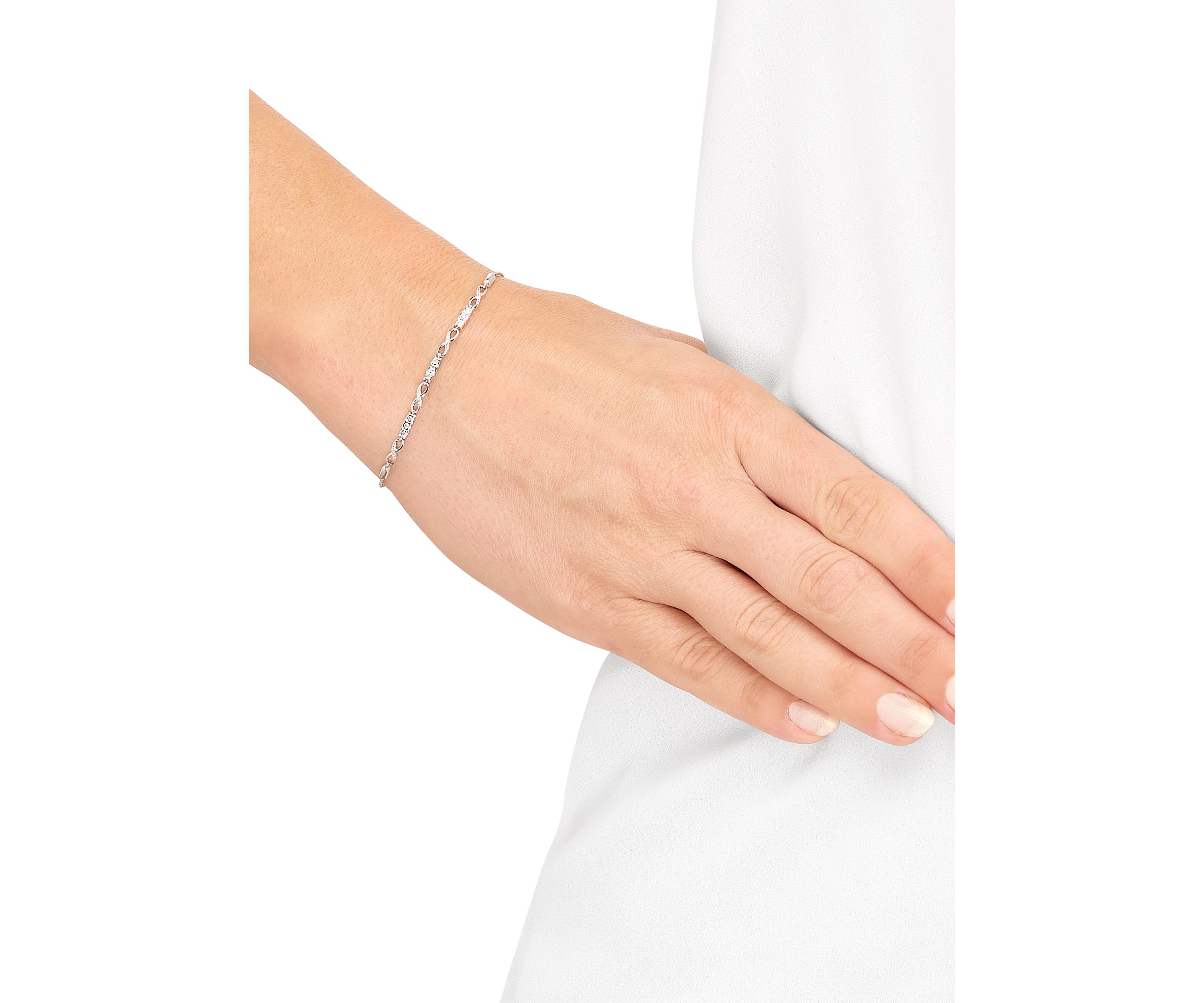 1/10 ct. t.w. Diamond Bracelet in Sterling Silver