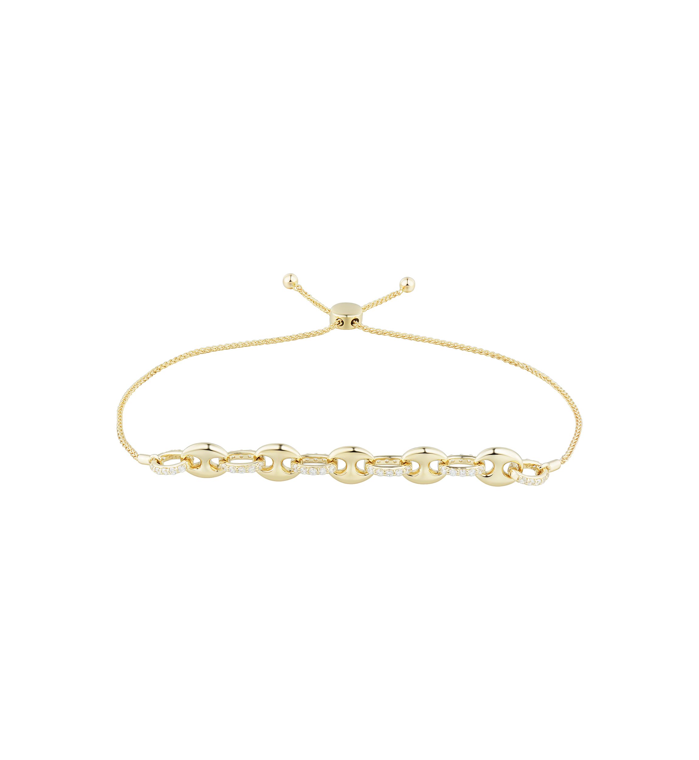 1/2 ct. t.w. Diamond Bolo Bracelet in Gold Over Sterling Silver