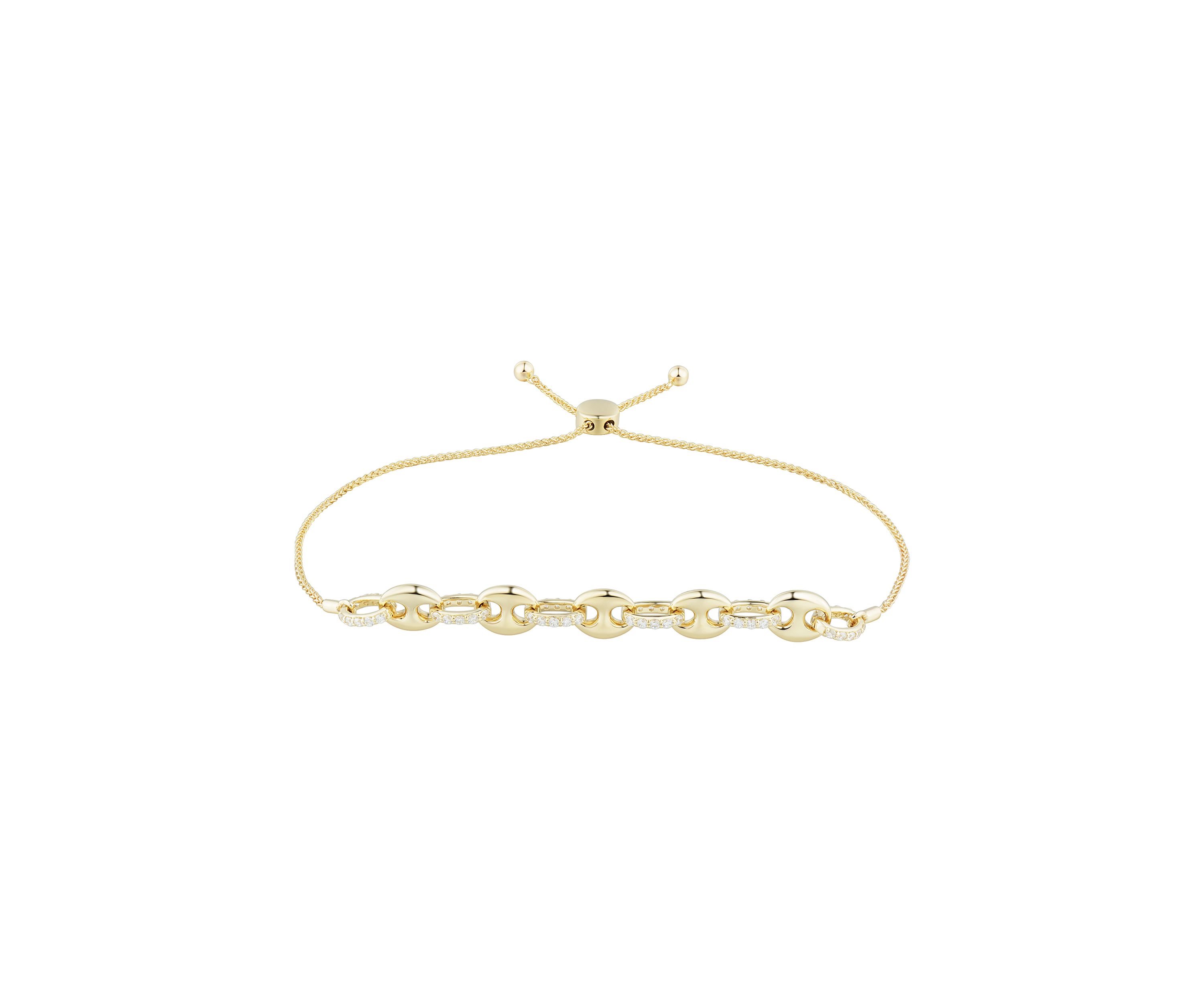 1/2 ct. t.w. Diamond Bolo Bracelet in Gold Over Sterling Silver