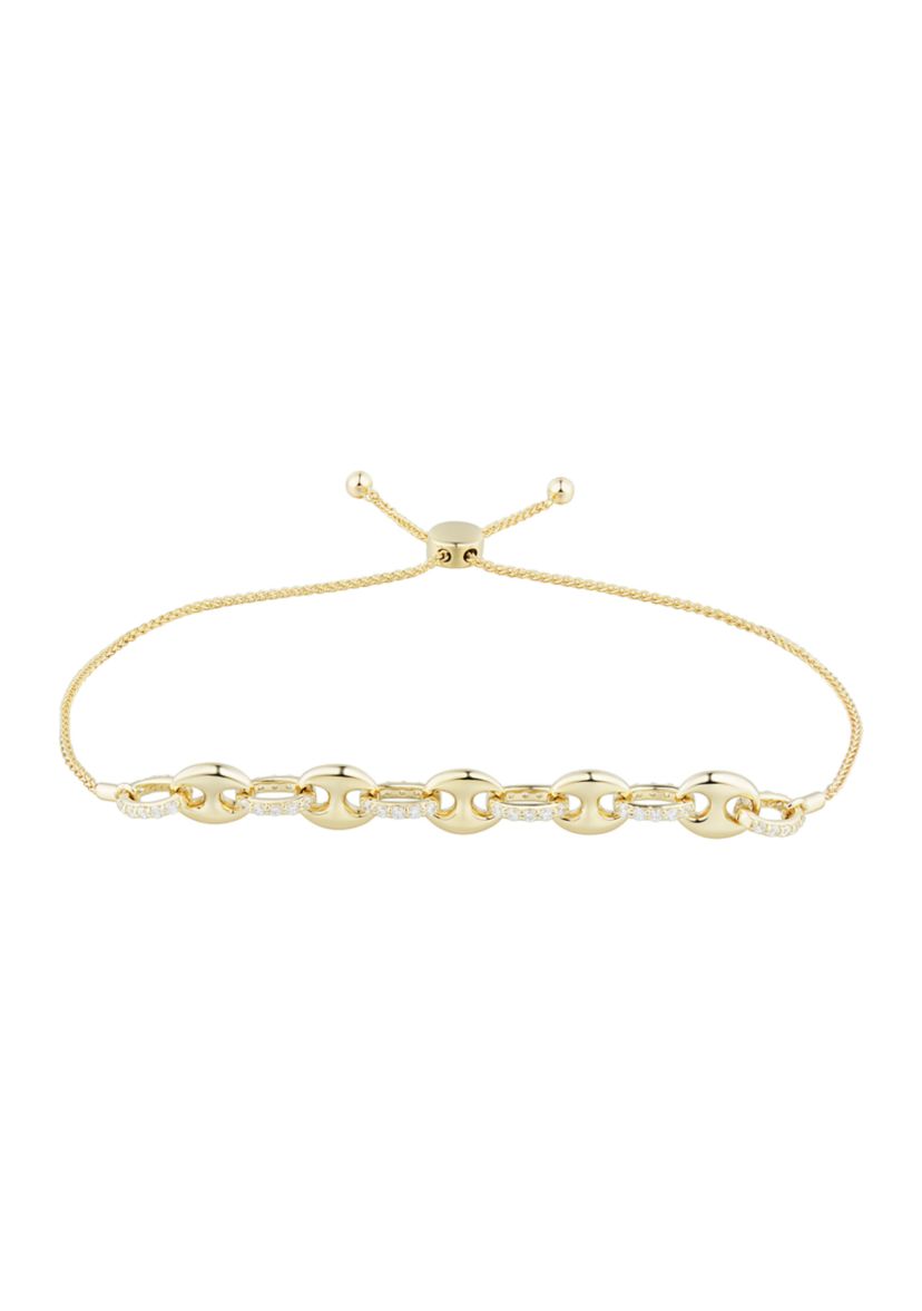 1/2 ct. t.w. Diamond Bolo Bracelet in Gold Over Sterling Silver