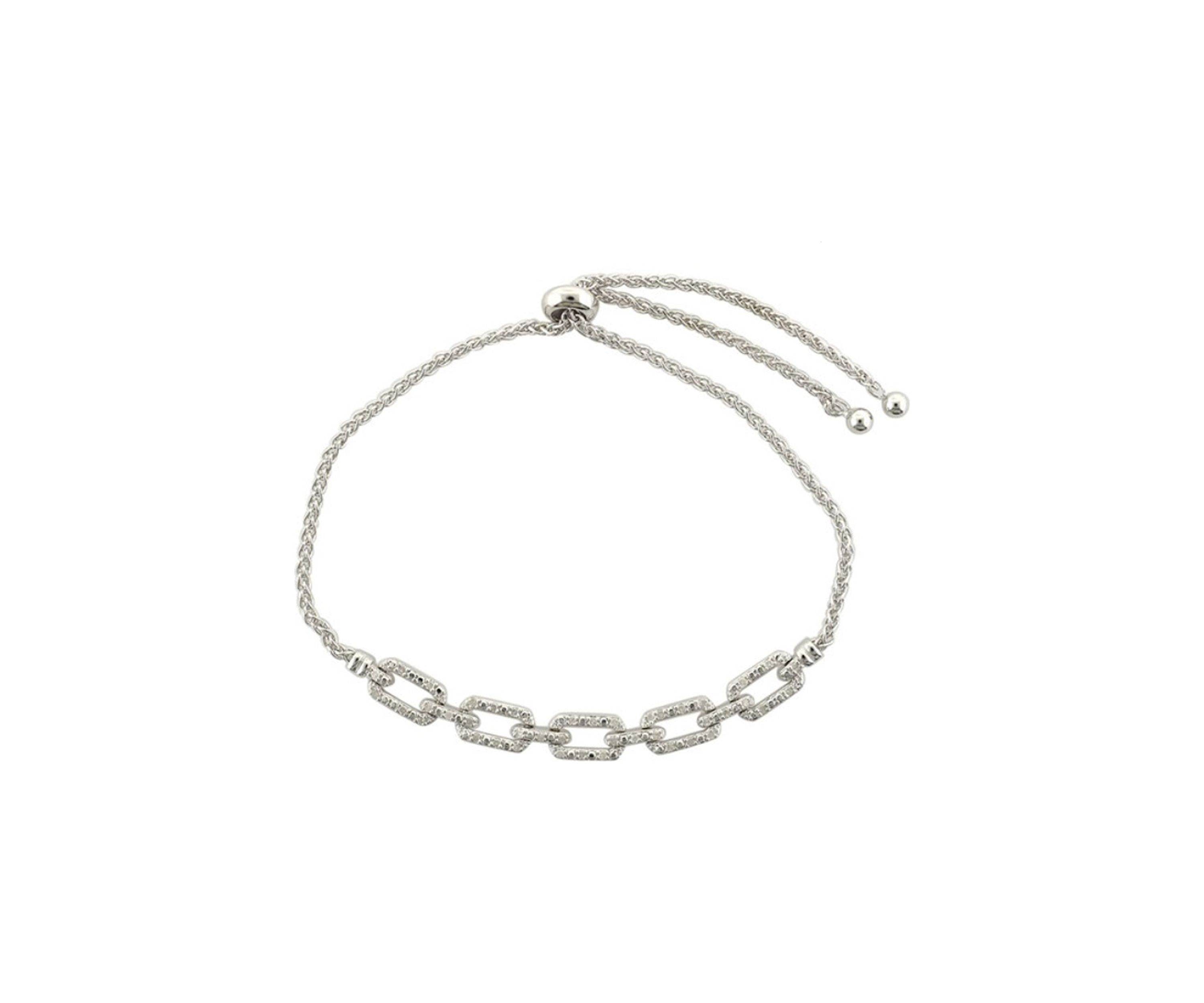 1/4 ct. t.w. Diamond Bolo Bracelet in Sterling Silver