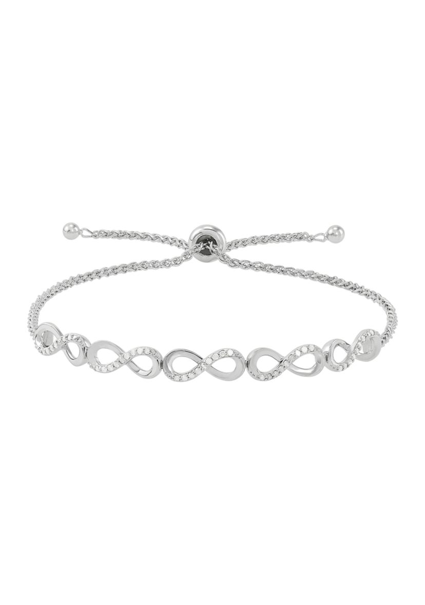 1/4 ct. t.w. Diamond Bolo Bracelet in Sterling Silver 