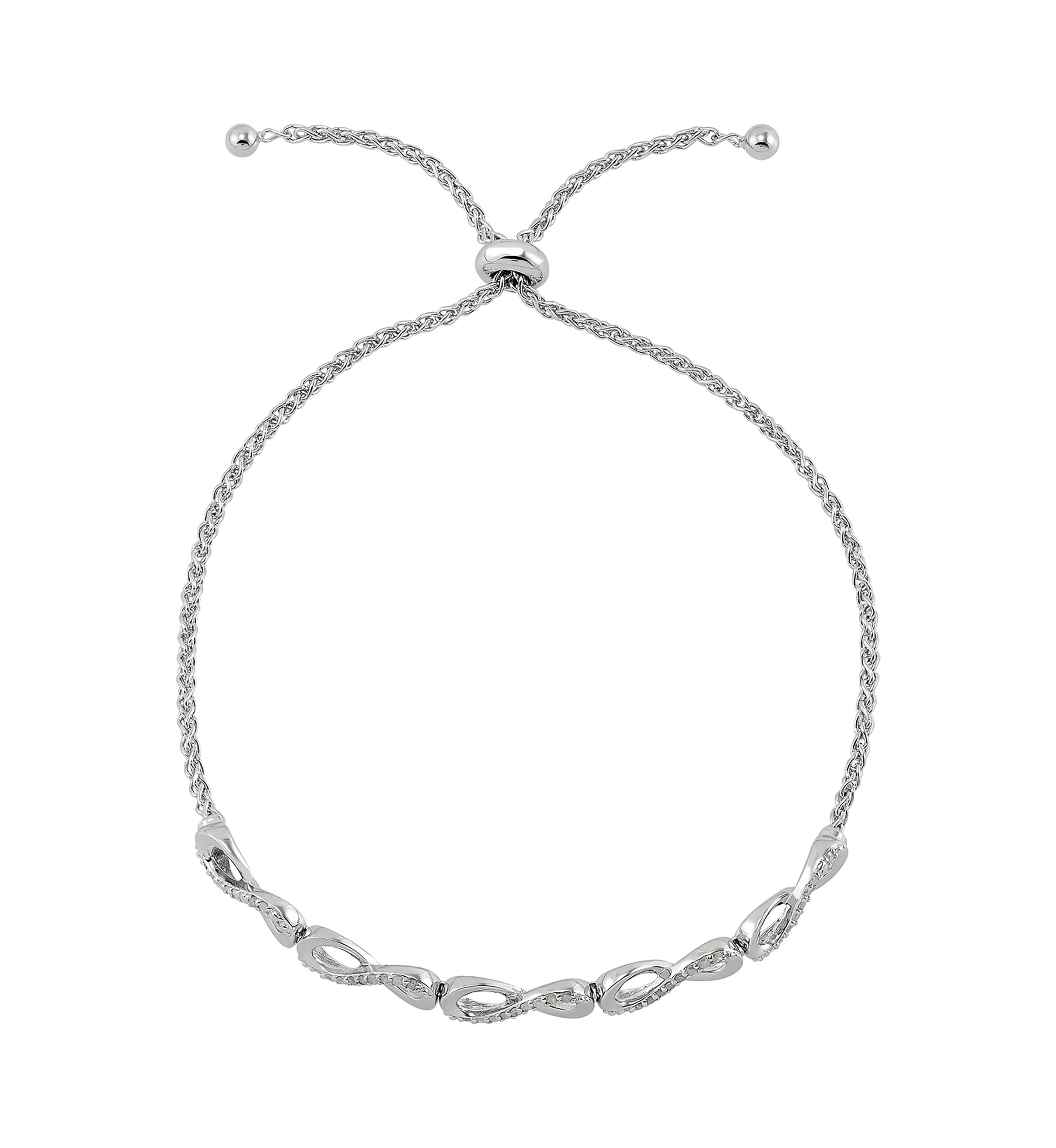 1/4 ct. t.w. Diamond Bolo Bracelet in Sterling Silver 