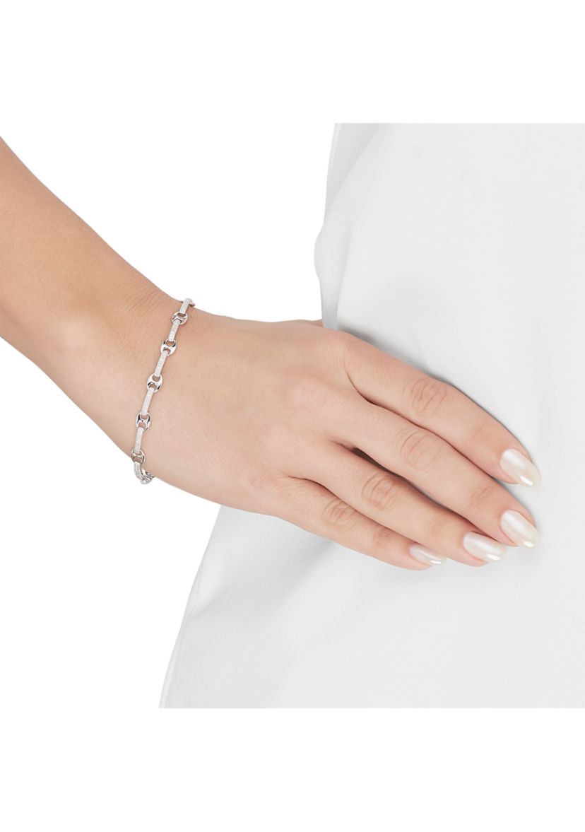 1/2 ct. t.w. Diamond Mariner Chain Bracelet in Sterling Silver