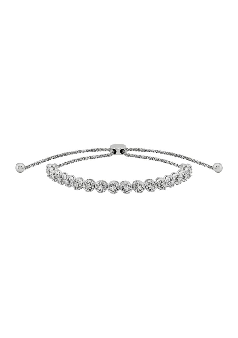 1/10 ct. t.w. Bolo Bracelet in Sterling Silver