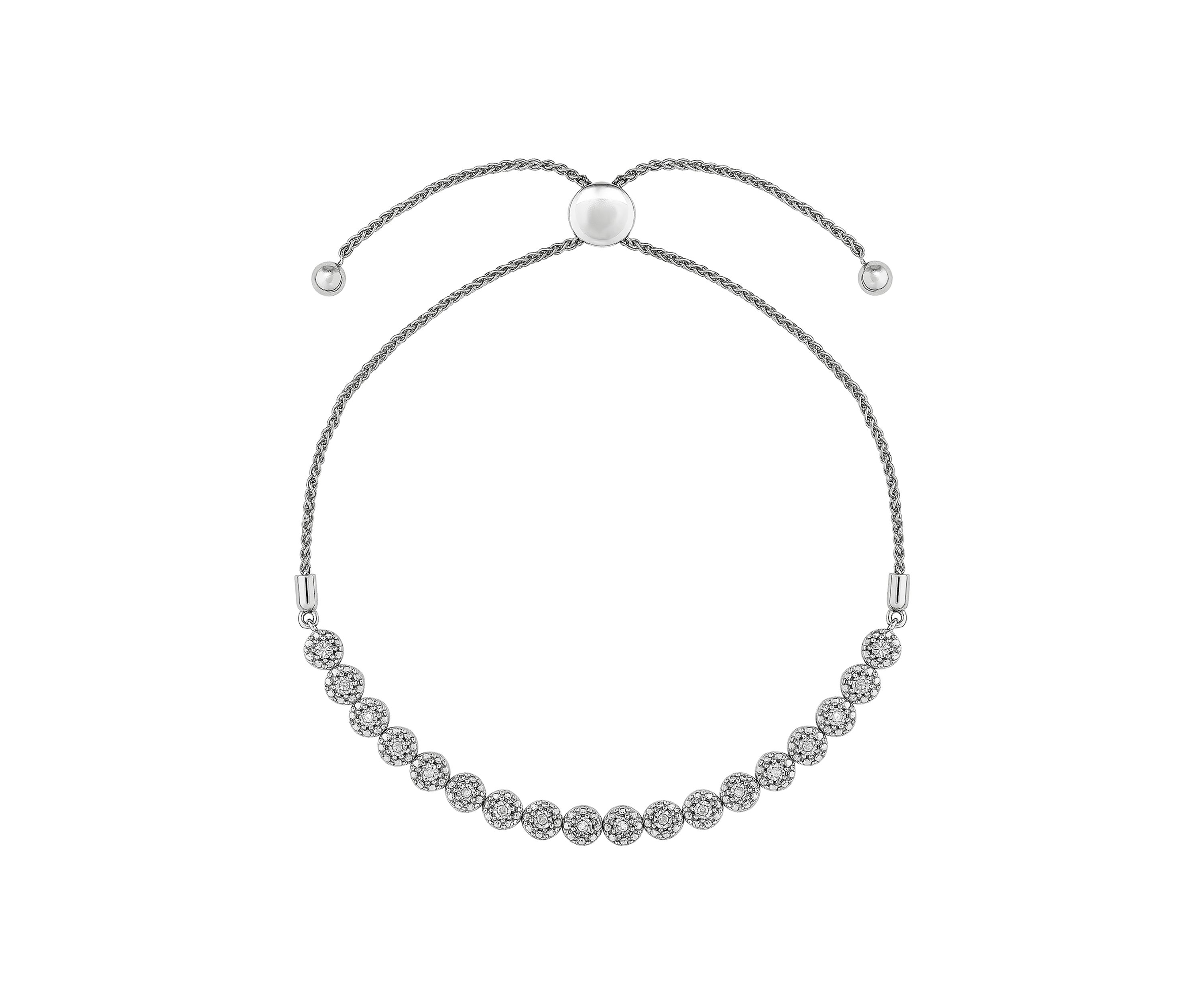 1/10 ct. t.w. Bolo Bracelet in Sterling Silver