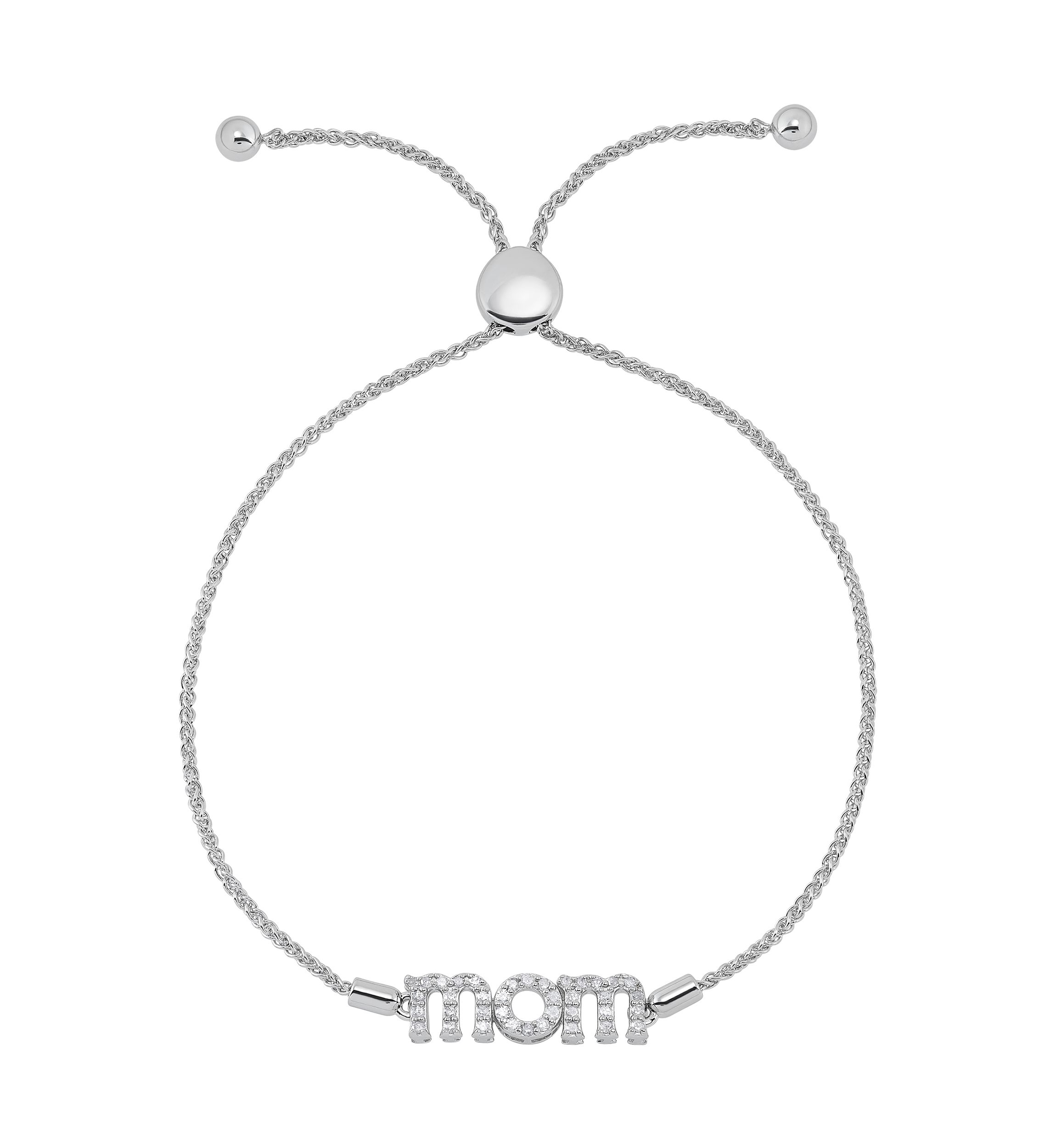 1/5 ct. t.w. Diamond Mom Bolo Bracelet in Sterling Silver