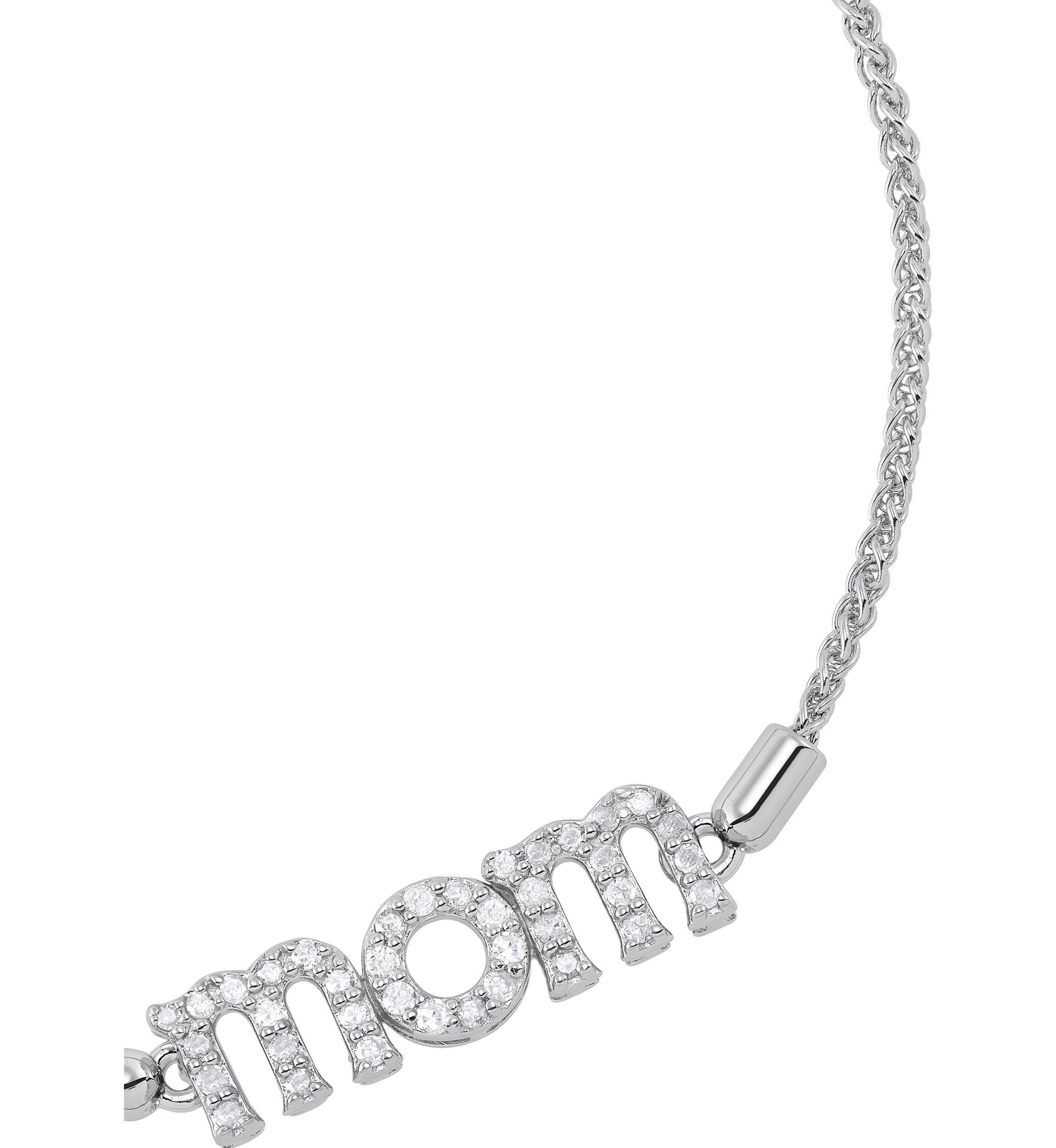 1/5 ct. t.w. Diamond Mom Bolo Bracelet in Sterling Silver