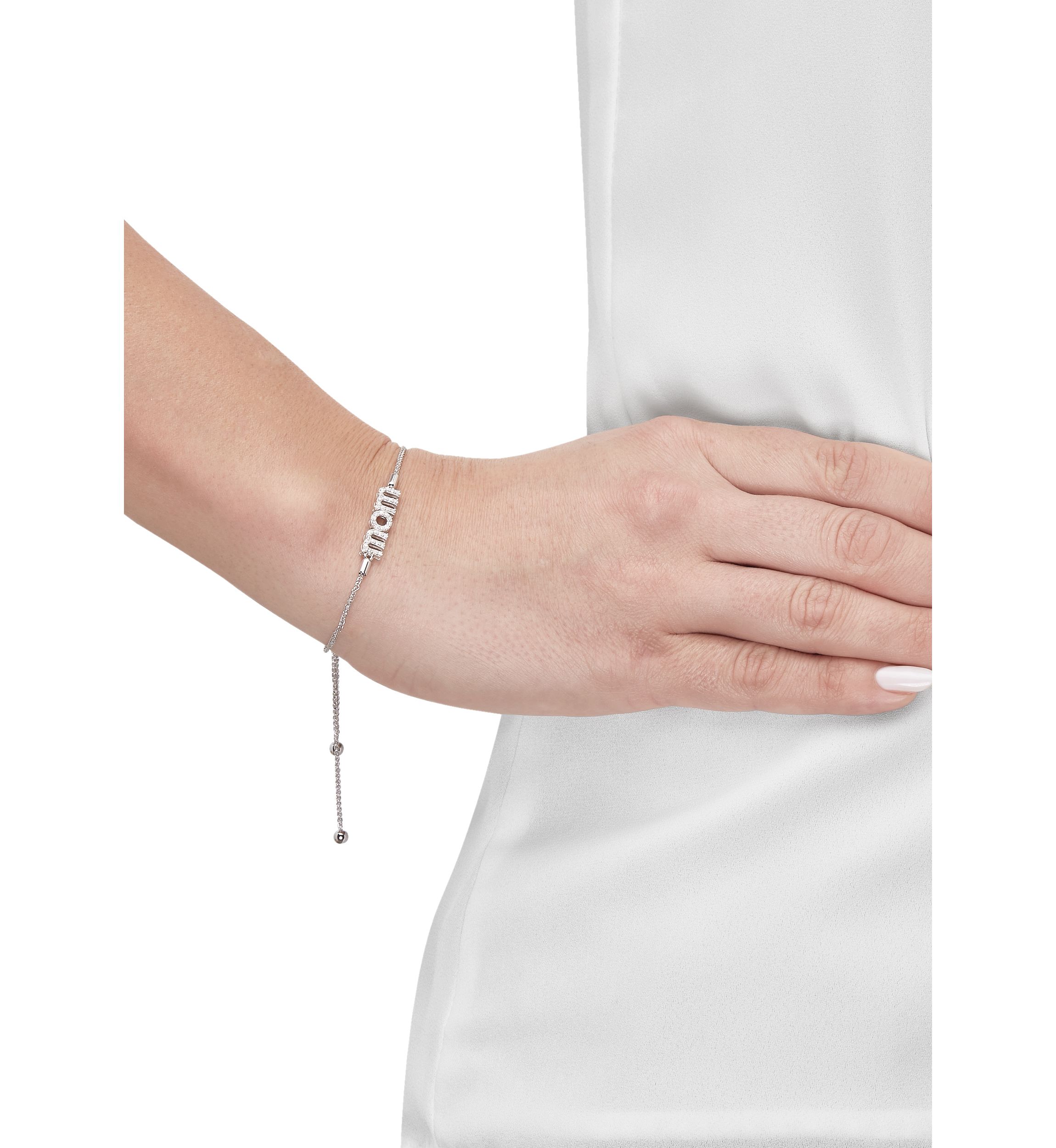 1/5 ct. t.w. Diamond Mom Bolo Bracelet in Sterling Silver