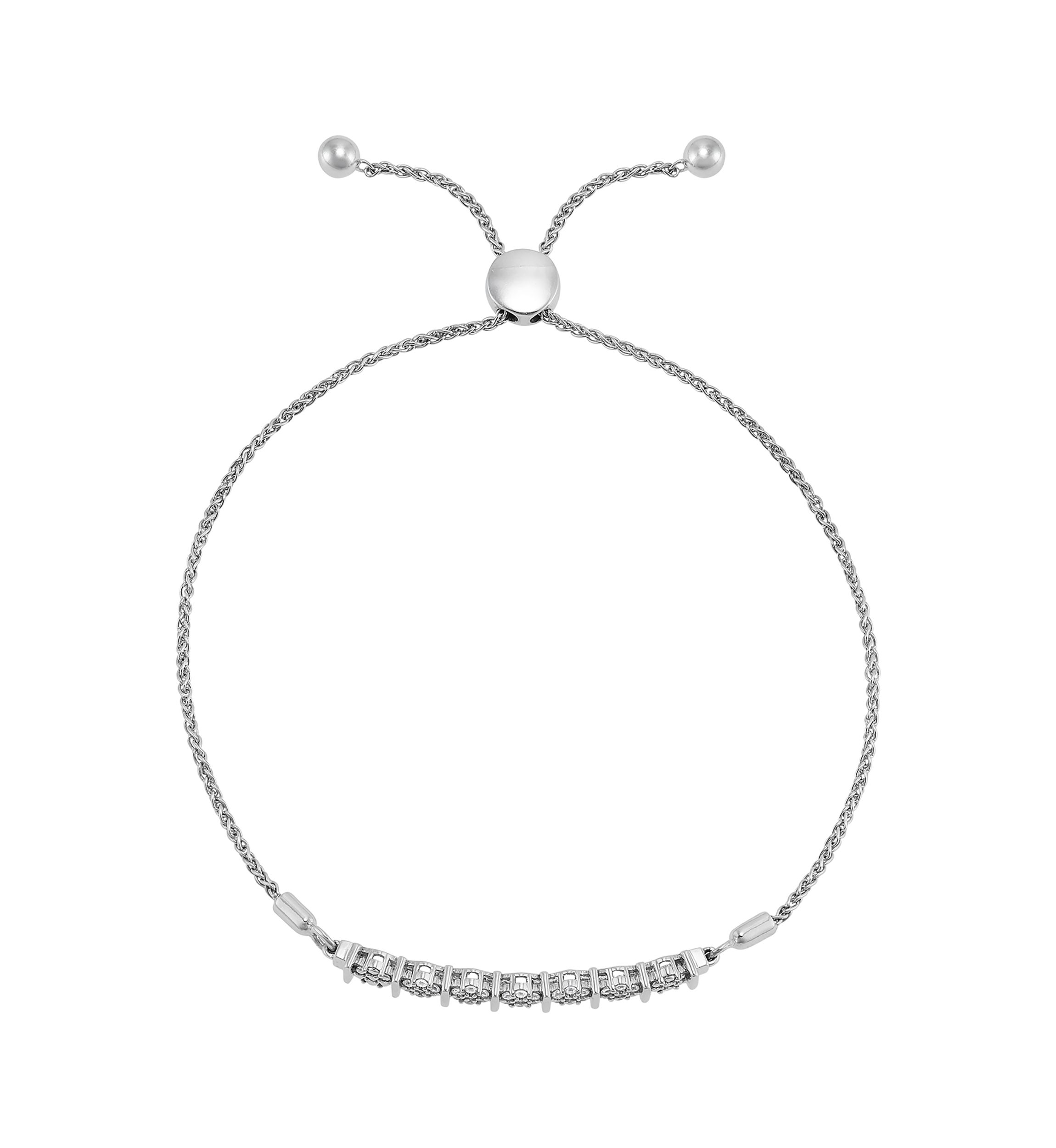 1/4 ct. t.w. Lab Grown Diamond Bolo Bracelet in Sterling Silver