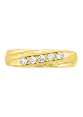 Belk & Co Men's 1/4 ct. t.w. Lab Grown Diamond Gents Band Ring in 10K Yellow Gold