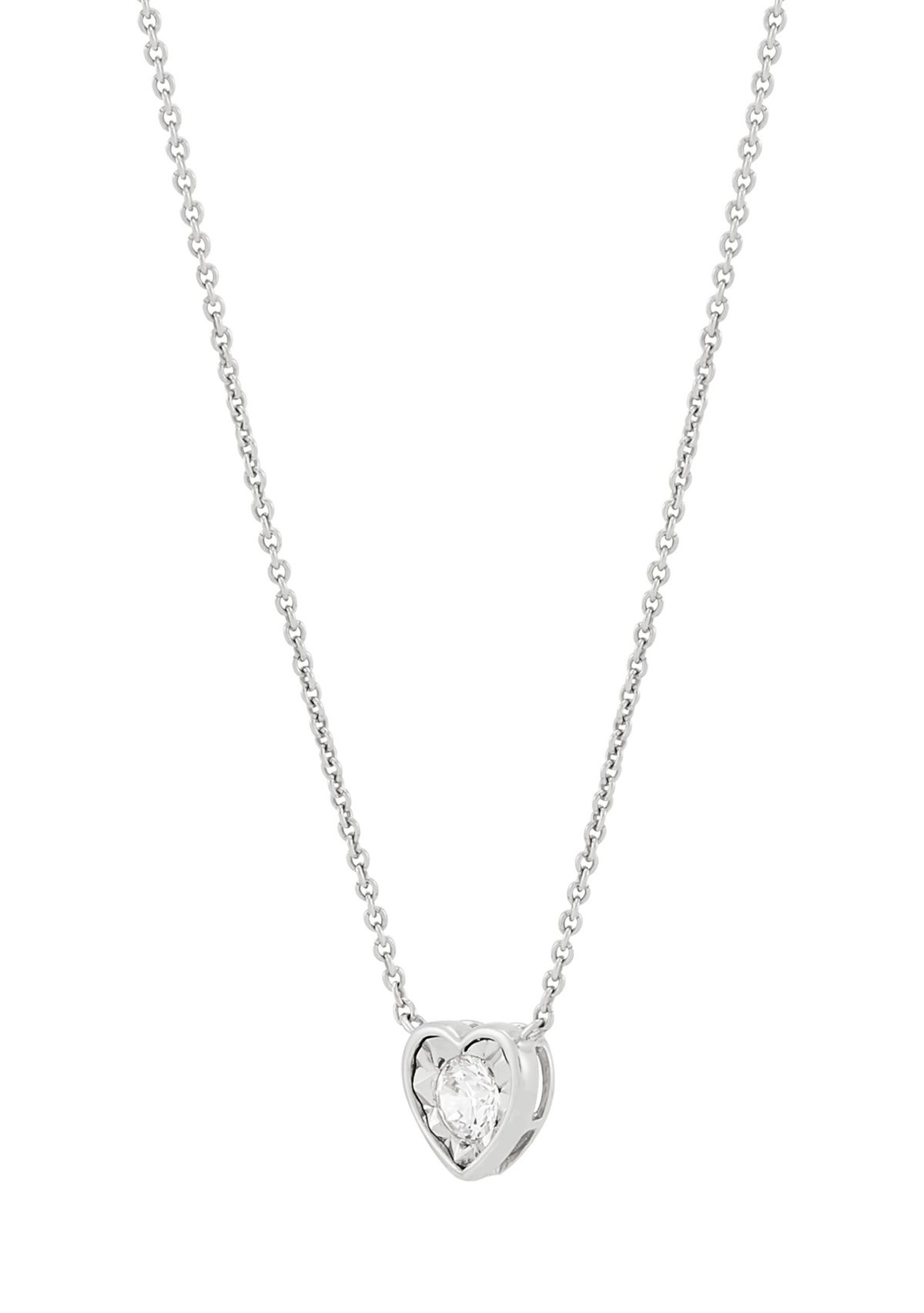 1/4 ct. t.w. Lab Grown Diamond Heart Necklace in Sterling Silver