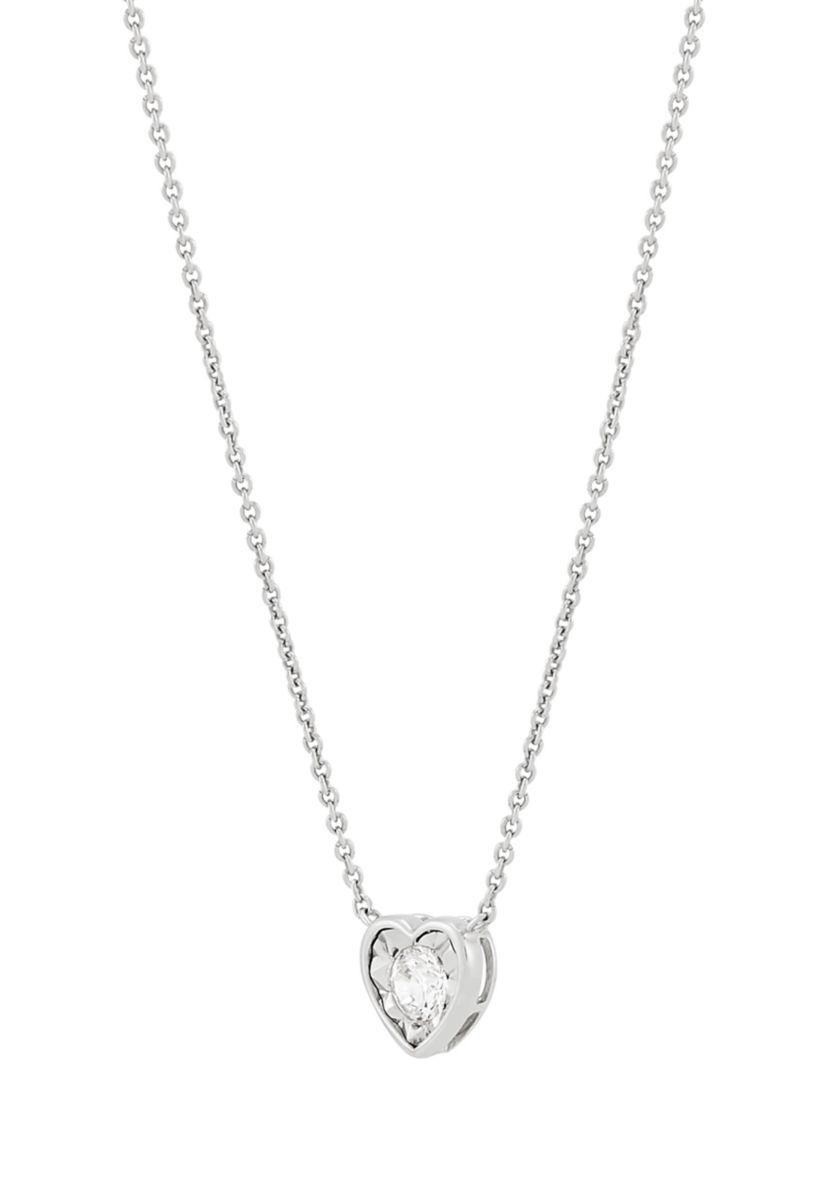 1/4 ct. t.w. Lab Grown Diamond Heart Necklace in Sterling Silver