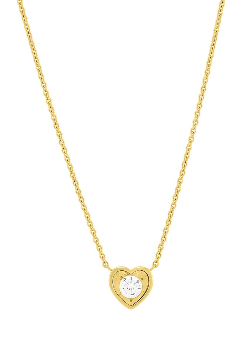  1/4 ct. t.w. Lab Grown Gold Over Silver Heart Necklace 