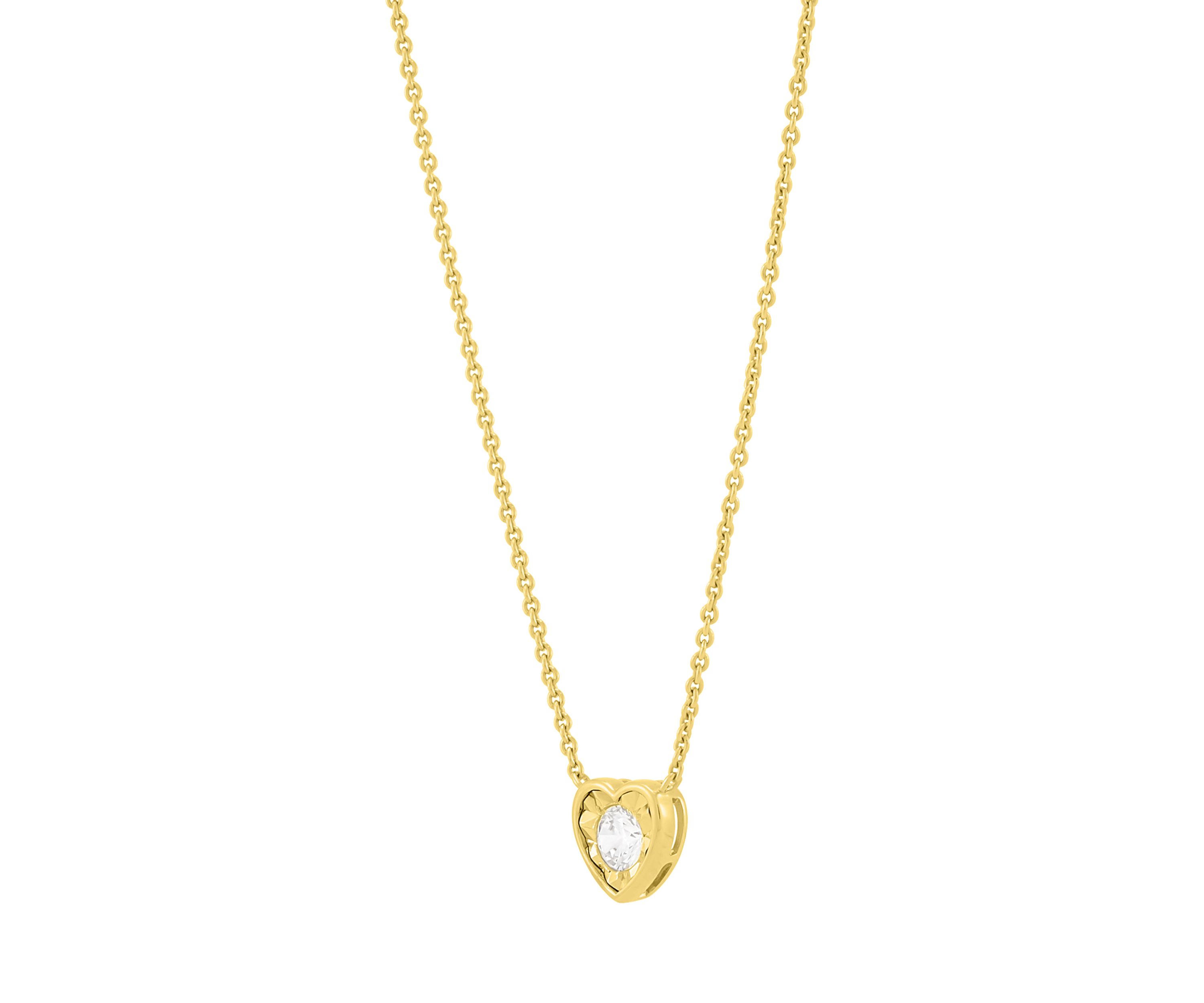  1/4 ct. t.w. Lab Grown Gold Over Silver Heart Necklace 