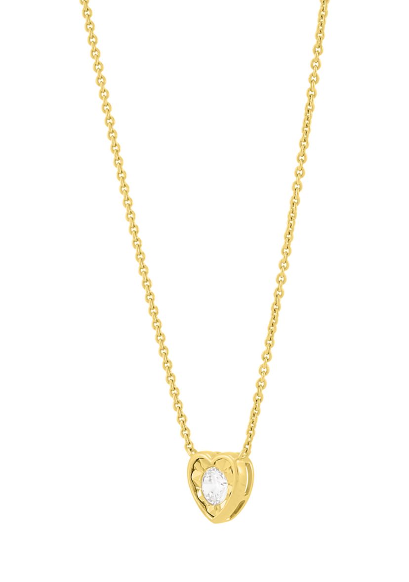  1/4 ct. t.w. Lab Grown Gold Over Silver Heart Necklace 