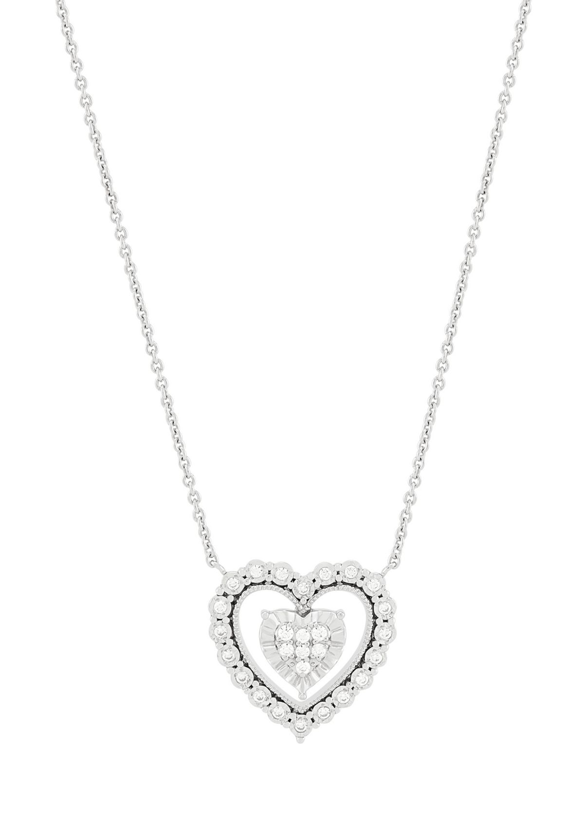 1/5 ct. t.w. Lab-Grown Diamond Heart Necklace in Sterling Silver