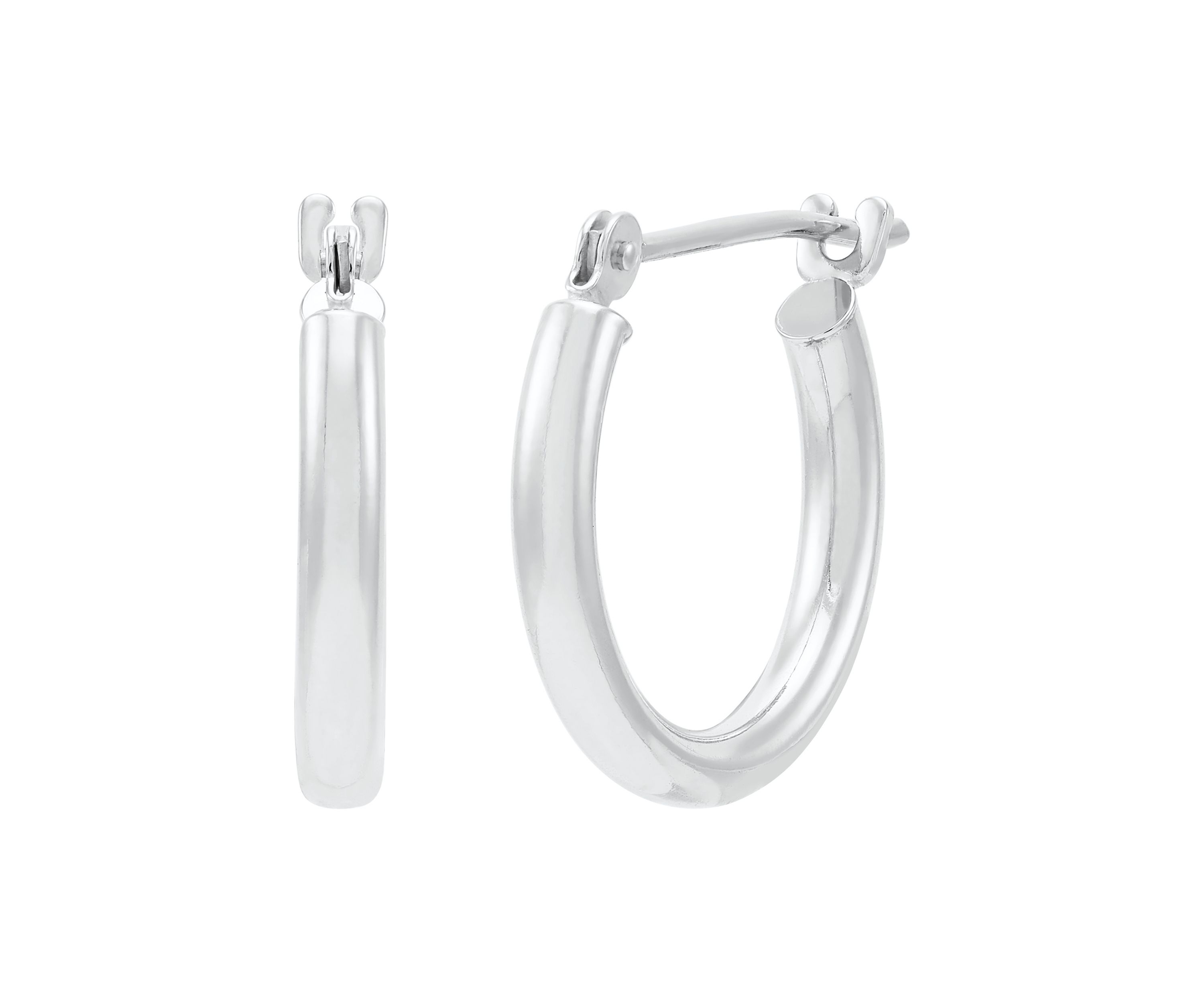 Tube Hoop Earrings in 14K White Gold