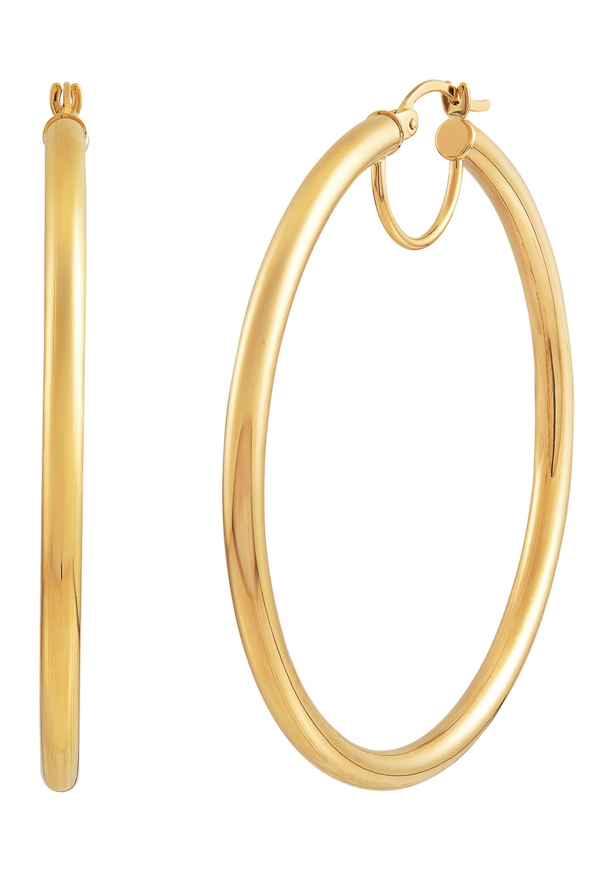 Tube Hoop Earrings in 14K Yllow Gold