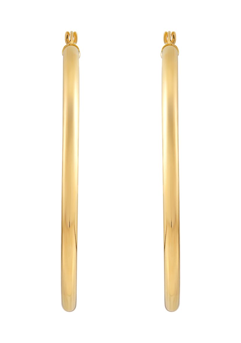 Tube Hoop Earrings in 14K Yllow Gold