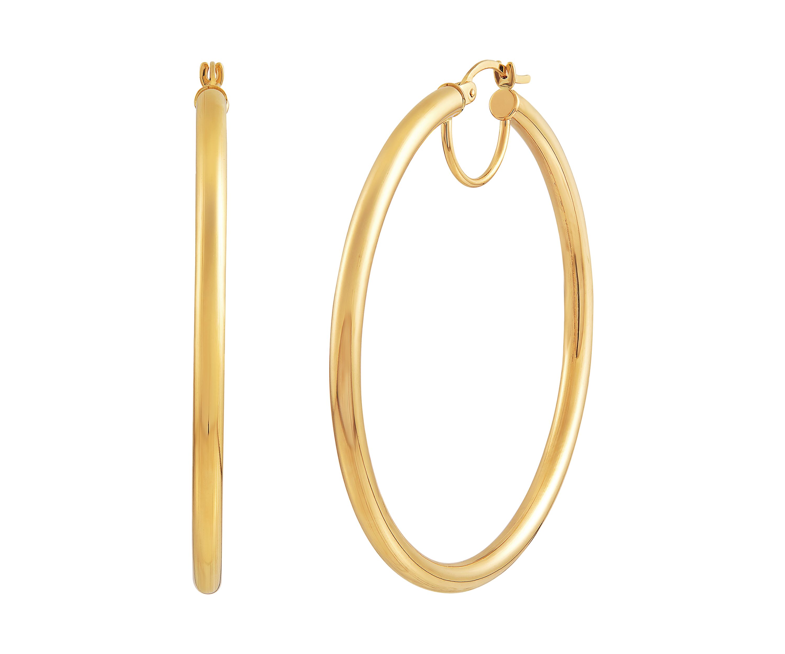 Tube Hoop Earrings in 14K Yllow Gold