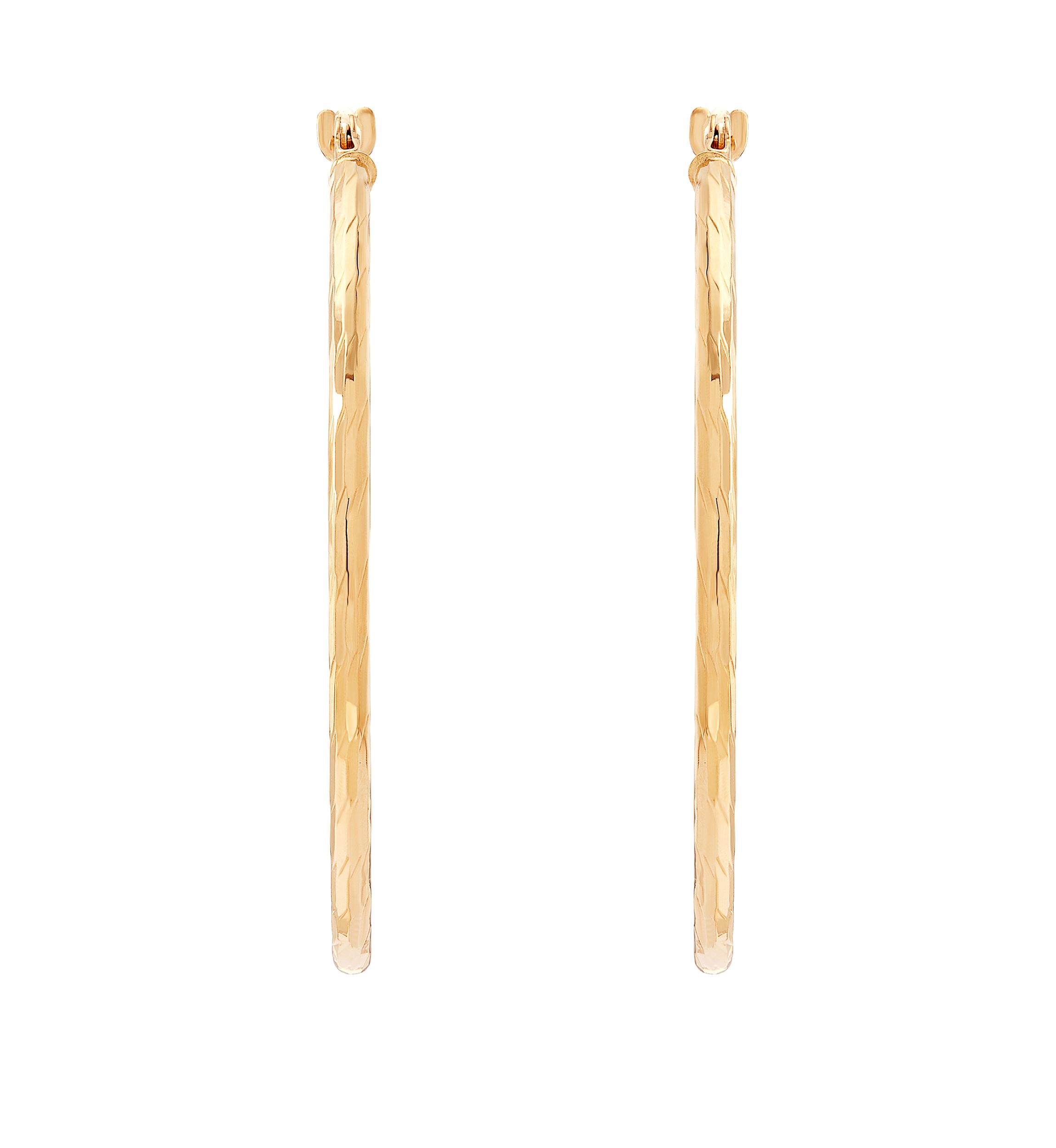 Round Hoop Earrings in 14k Yellow Gold