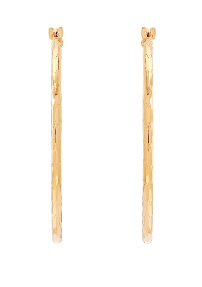 Round Hoop Earrings in 14k Yellow Gold