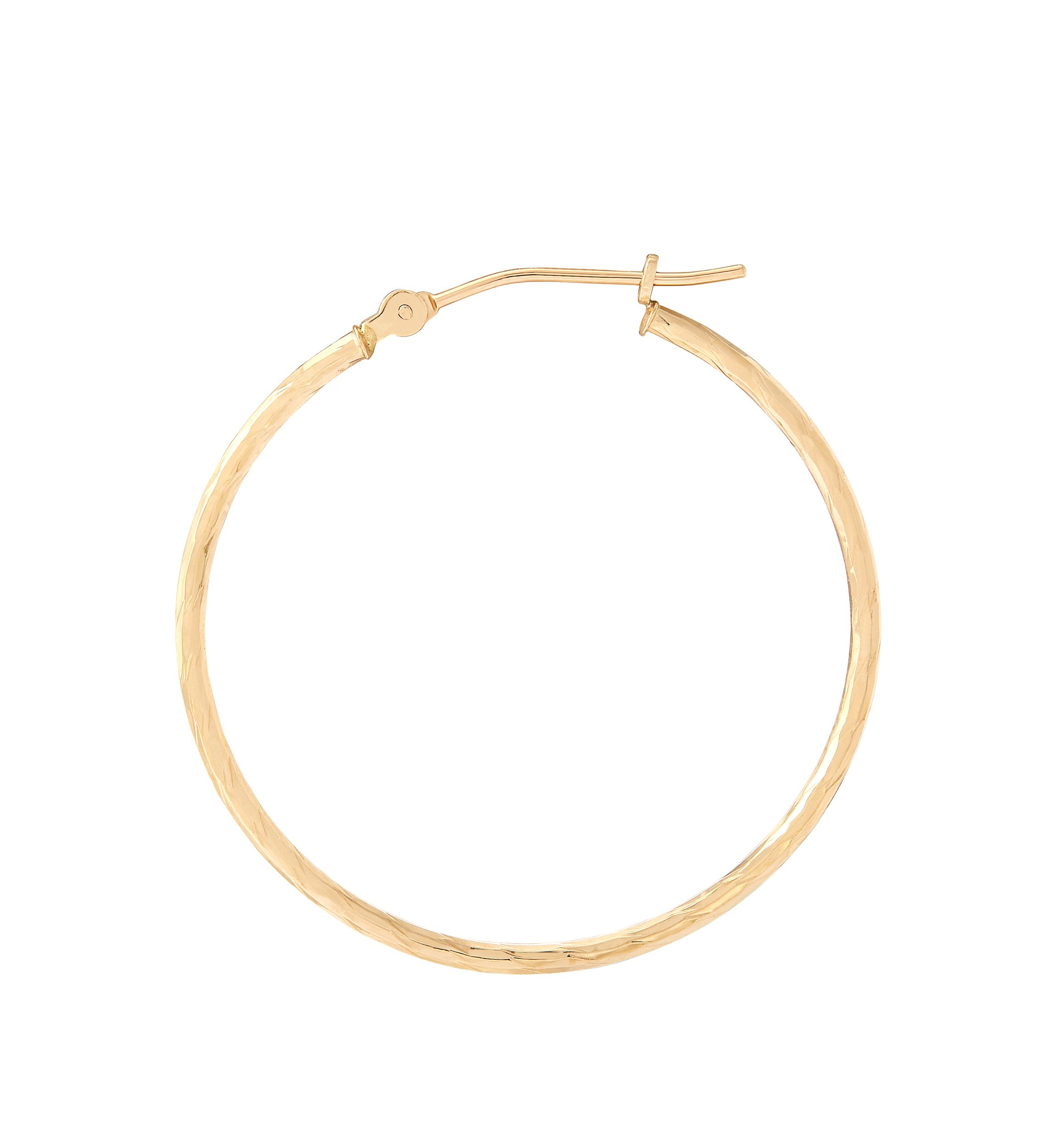 Round Hoop Earrings in 14k Yellow Gold