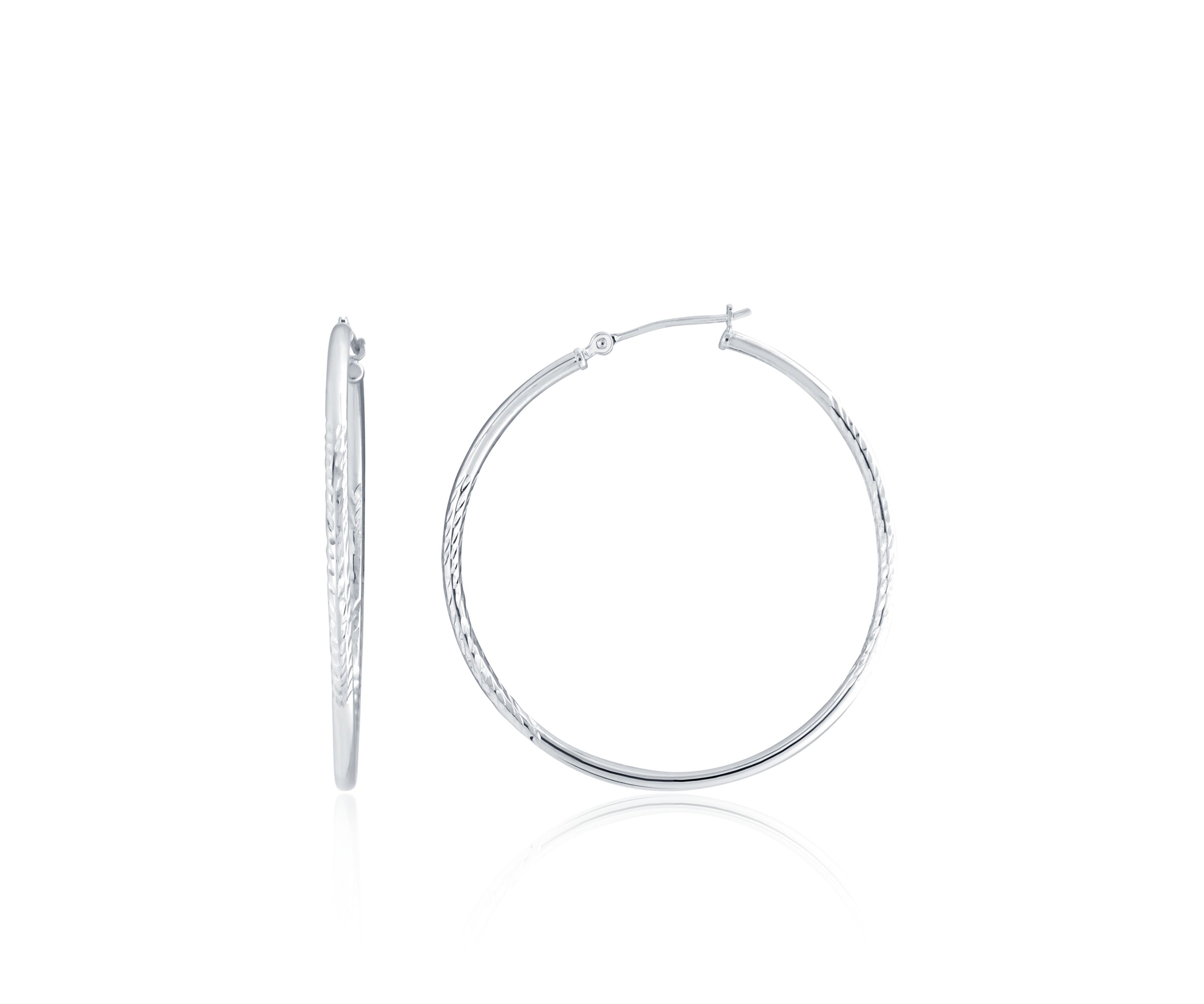 Hoop Earrings in 14K White Gold