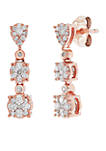 1/2 ct. t.w. Diamond Drop Earrings in 10k Rose and White Gold 