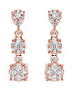 1/2 ct. t.w. Diamond Drop Earrings in 10k Rose and White Gold 
