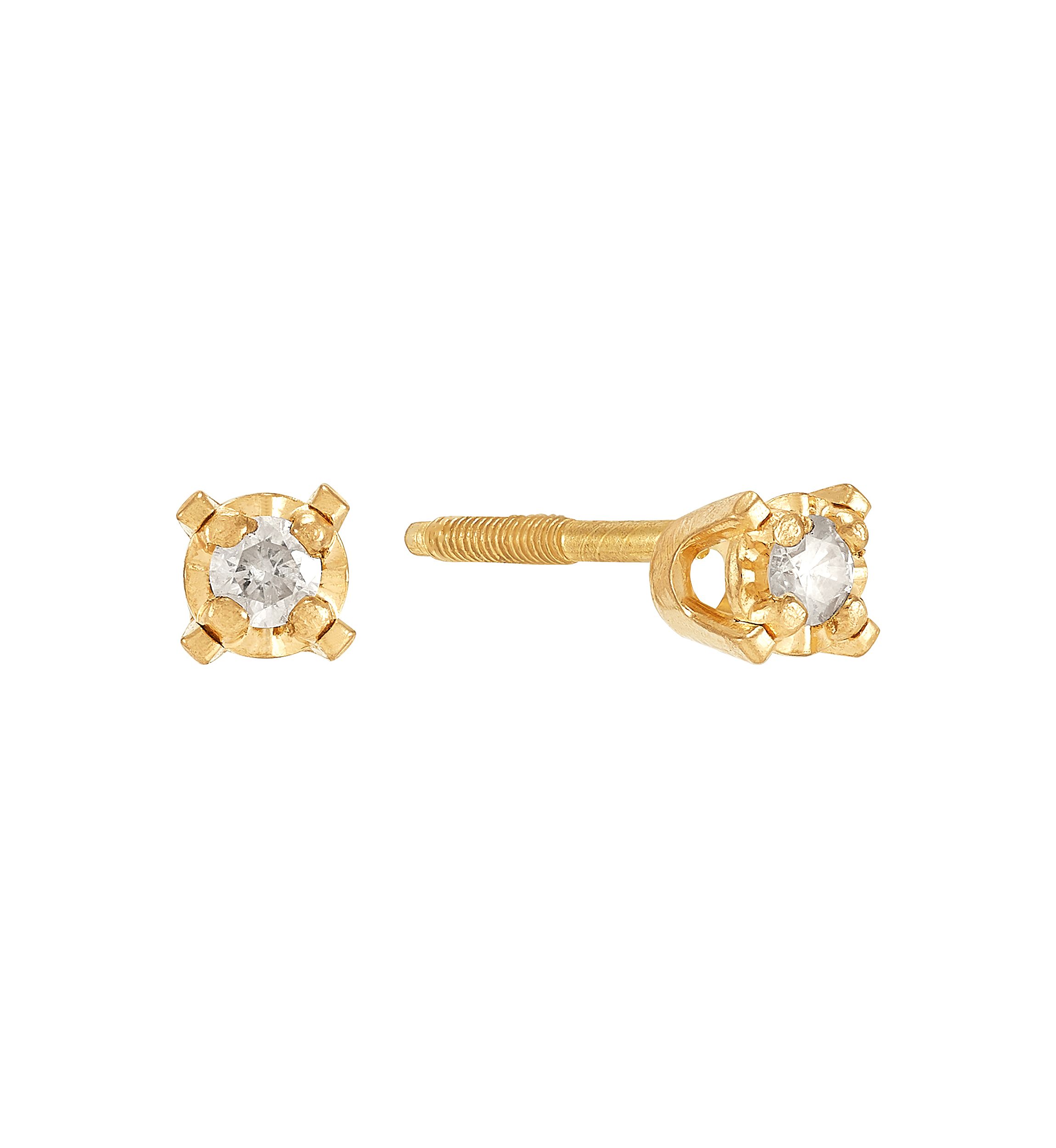 Diamond Accent Stud Earrings in 14K Yellow Gold